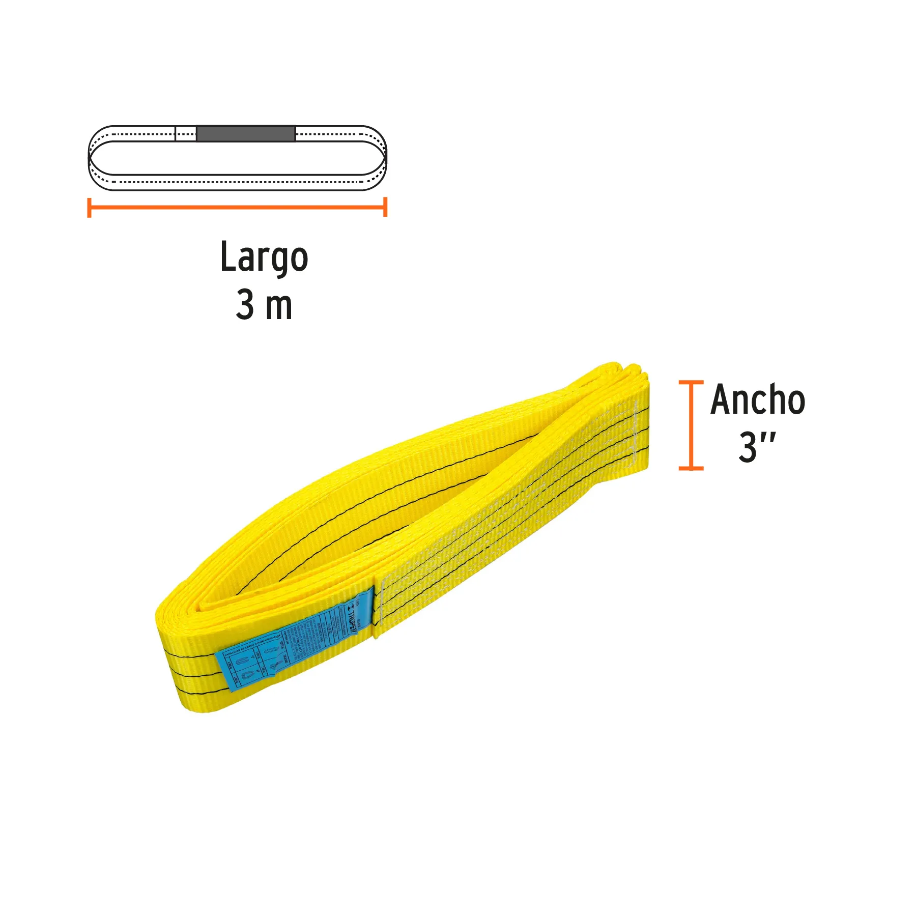 Eslinga de poliéster redonda sin fin, 3 T x 3 m, Truper ESLI-303R, Foto 2 Tienda en línea de herramientas Truper