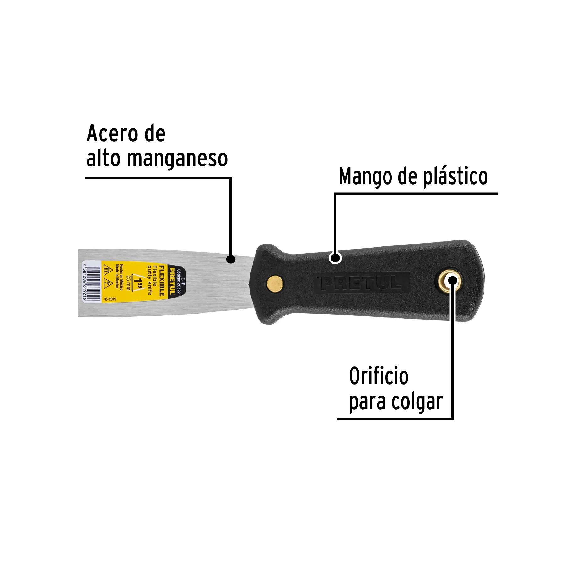 Espátula flexible 1 E-1F, Foto 2 Tienda en línea de herramientas Truper