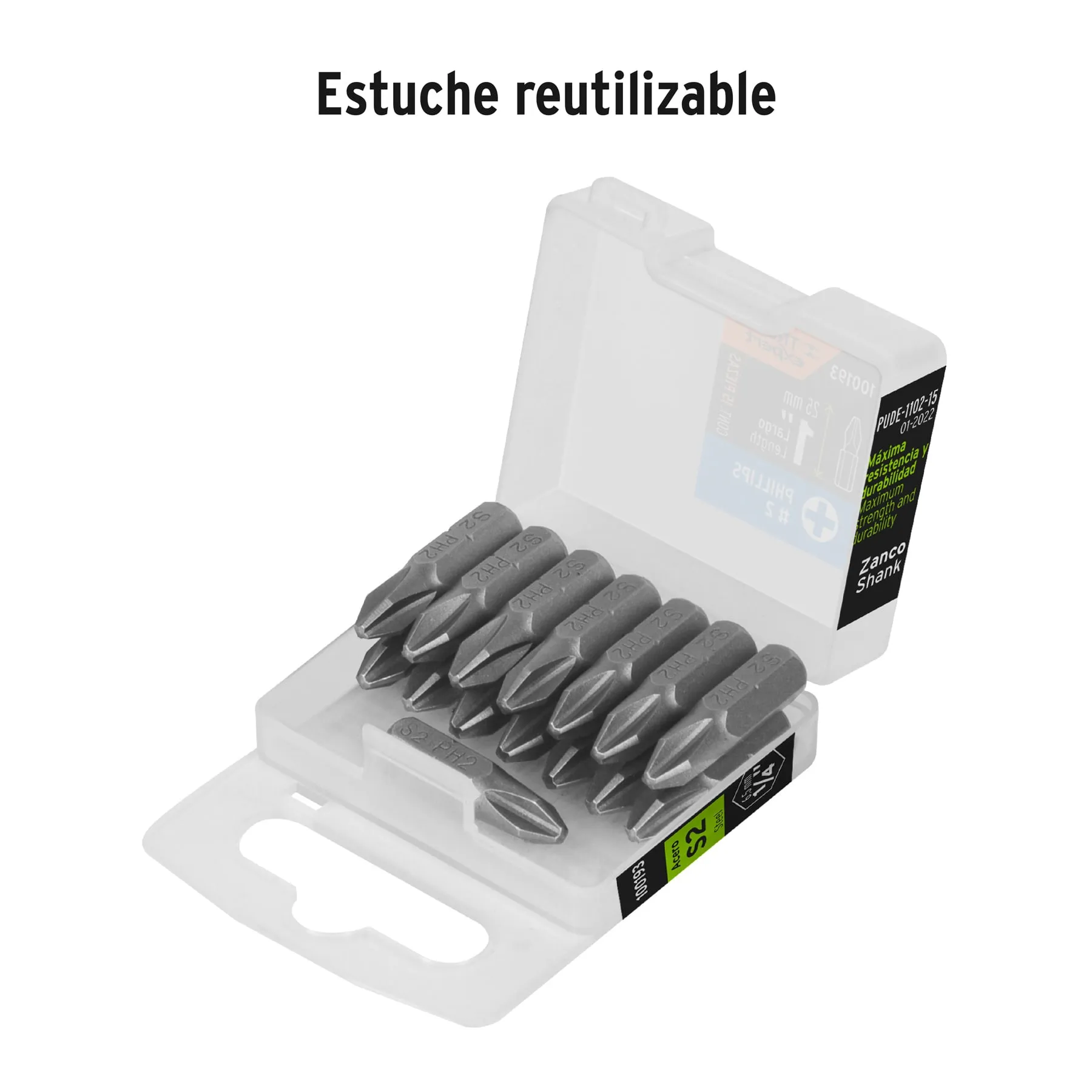 Estuche con 15 puntas de cruz PH2 largo 1 PUDE-1102-15, Foto 3 Tienda en línea de herramientas Truper