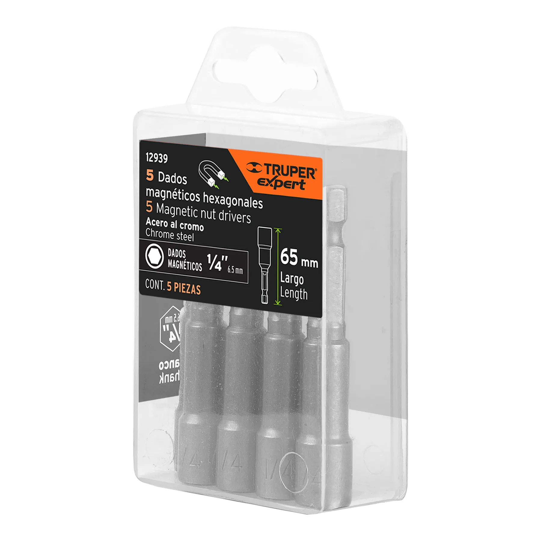 Estuche con 5 dados magnéticos de 1/4 PUDE-9025, Foto 4 Tienda en línea de herramientas Truper
