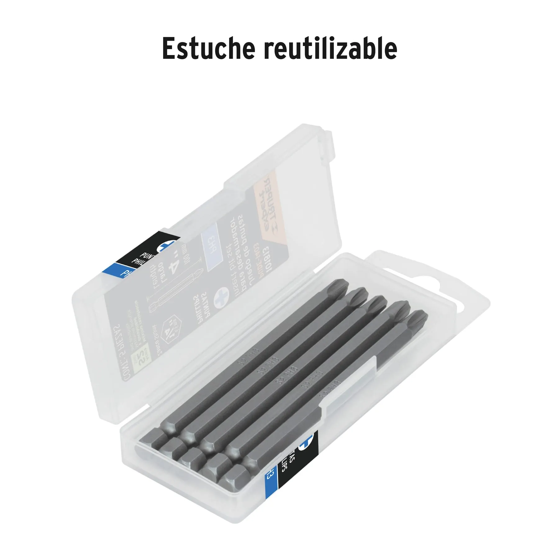 Estuche con 5 puntas de cruz PH3 largo 4 PUDE-1403, Foto 3 Tienda en línea de herramientas Truper