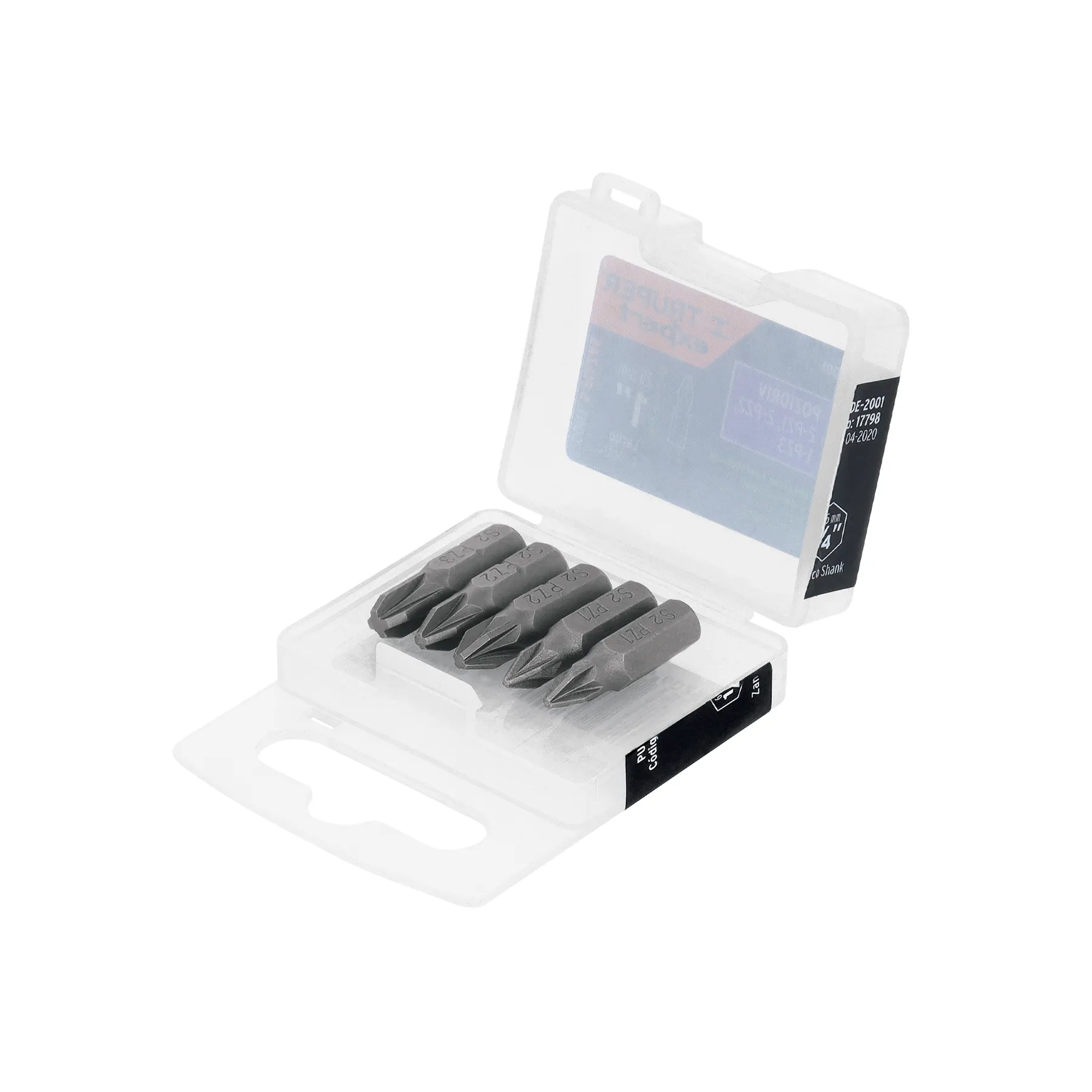 Estuche con 5 puntas pozidriv combinadas largo 1