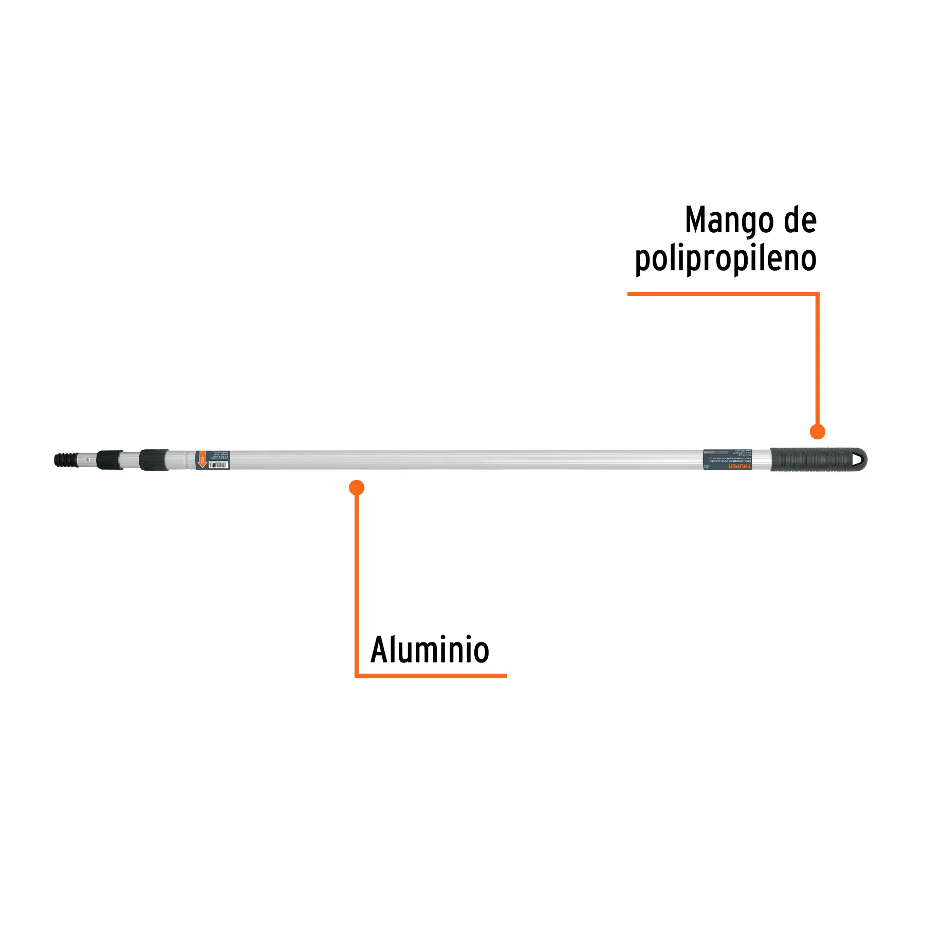 Extensión de aluminio para rodillo, 2 m, TRUPER EXTA-20, Foto 2 Tienda en línea de herramientas Truper
