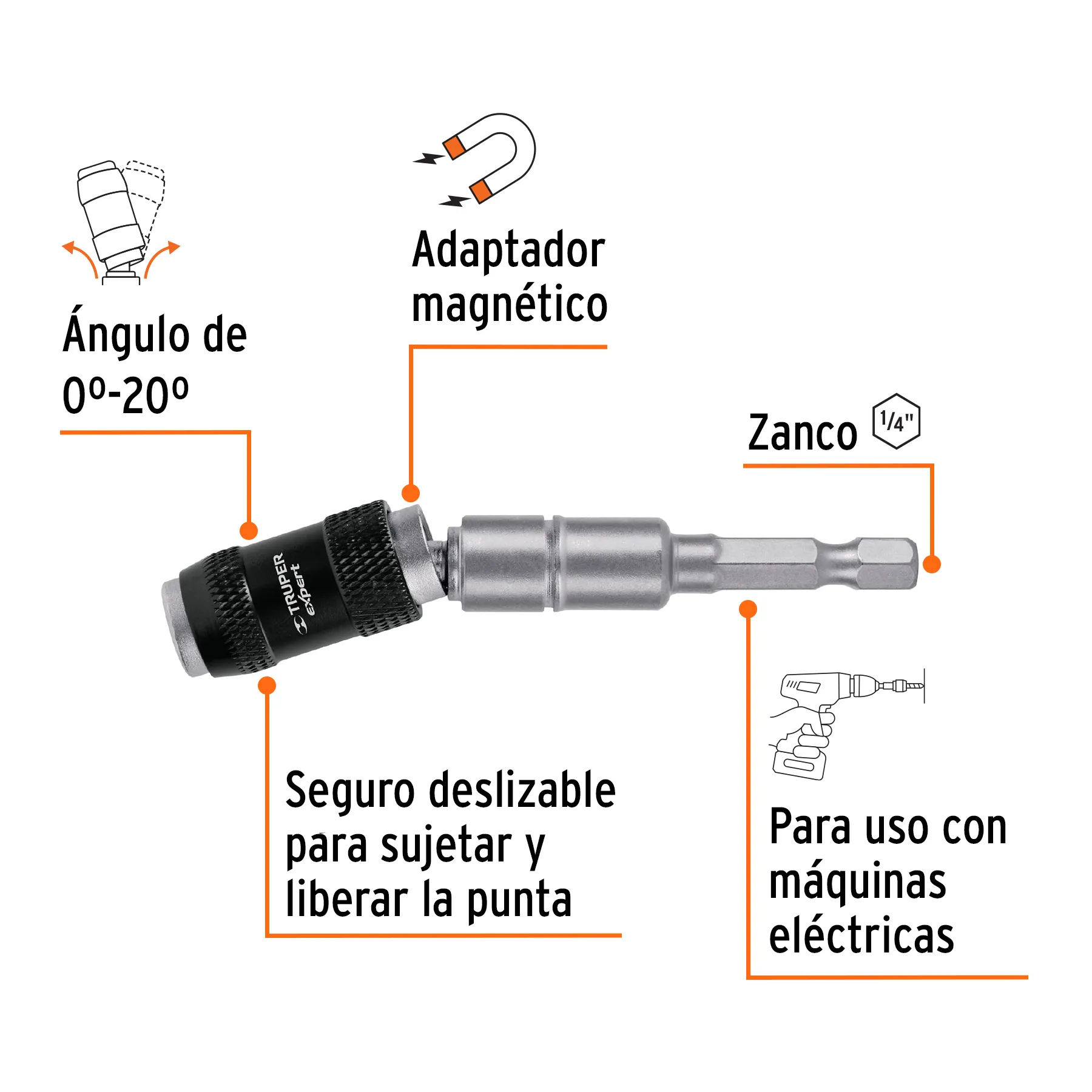 Extensión magnética articulada 4 3/4 PUDE-90120, Foto 2 Tienda en línea de herramientas Truper