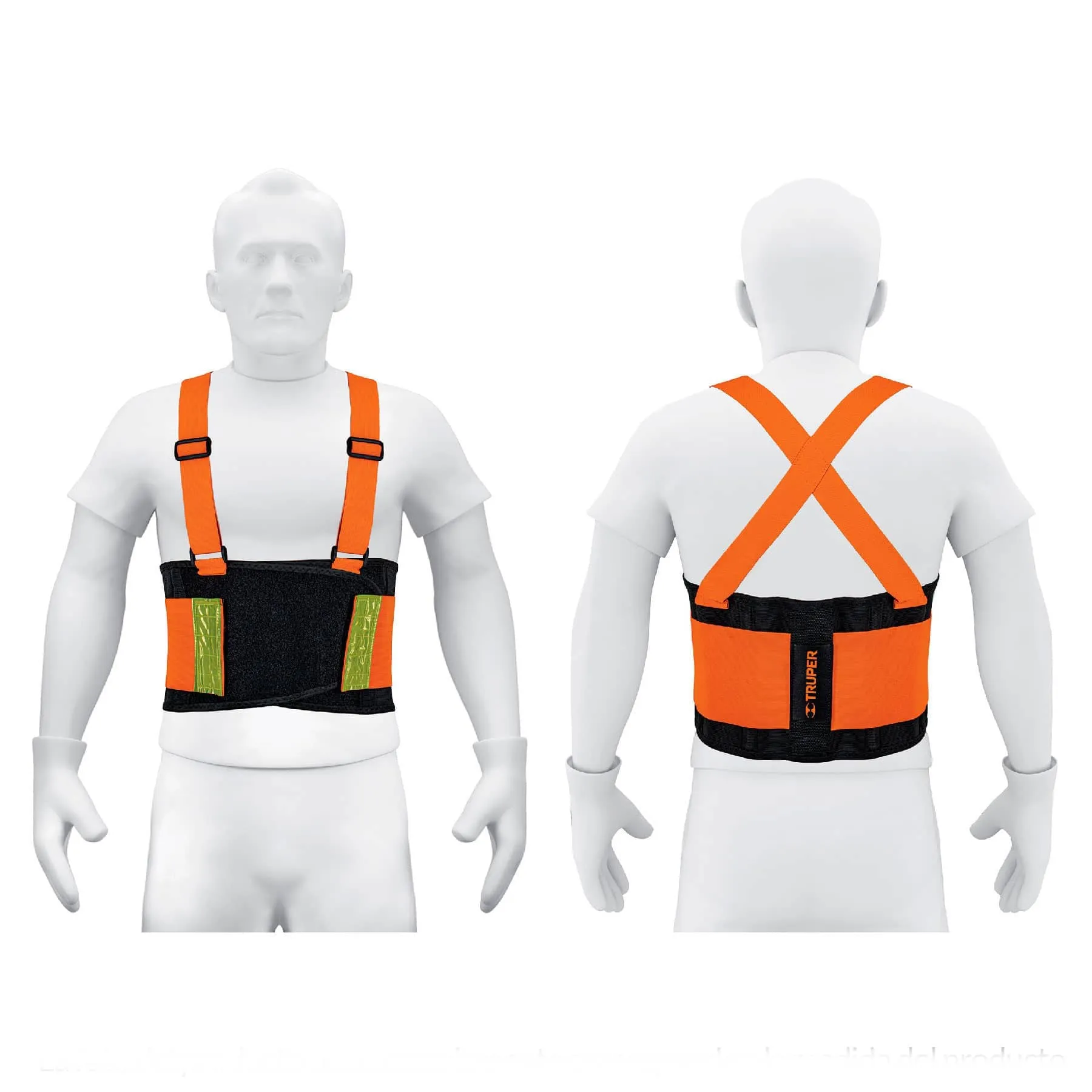 Faja lumbar naranja c/cintas de alta visibilidad, XG, Truper, Foto 1 Tienda en línea de herramientas Truper