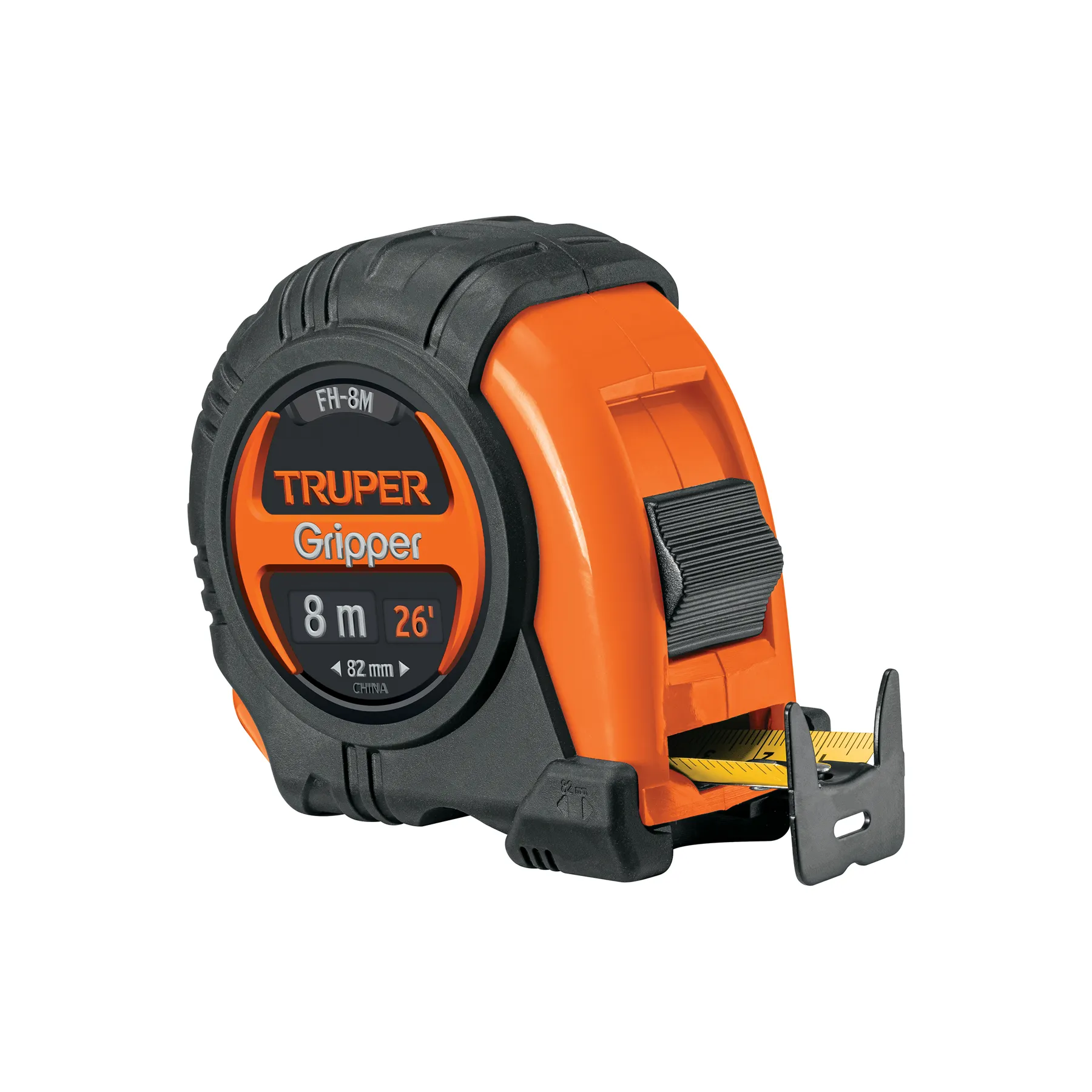 Flexómetro Gripper contra impactos 8 m cinta 25 mm, Truper, Foto 1 Tienda en línea de herramientas Truper