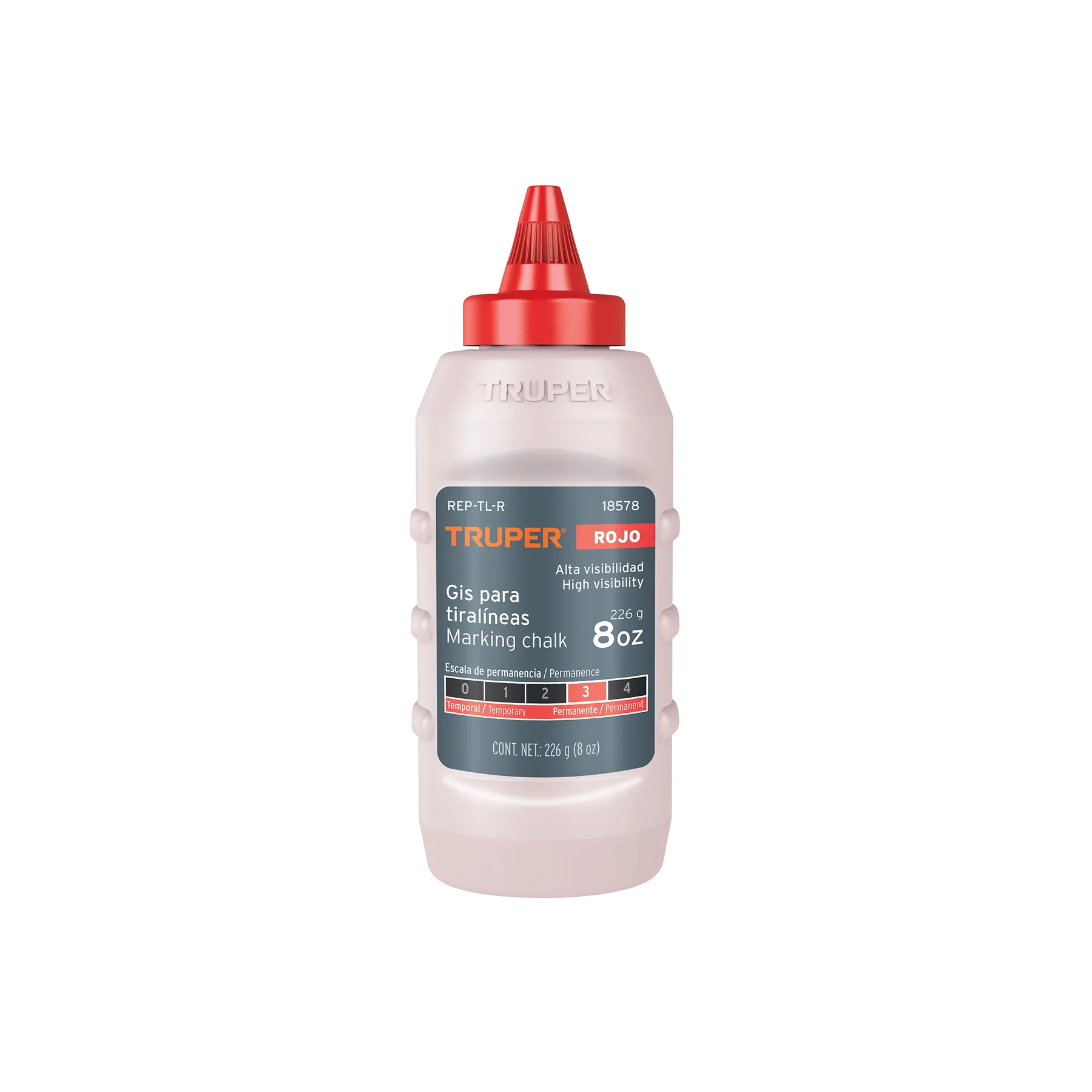 Gis rojo para tiralíneas, alta visibilidad, 8 oz, Truper, Foto 1 Tienda en línea de herramientas Truper