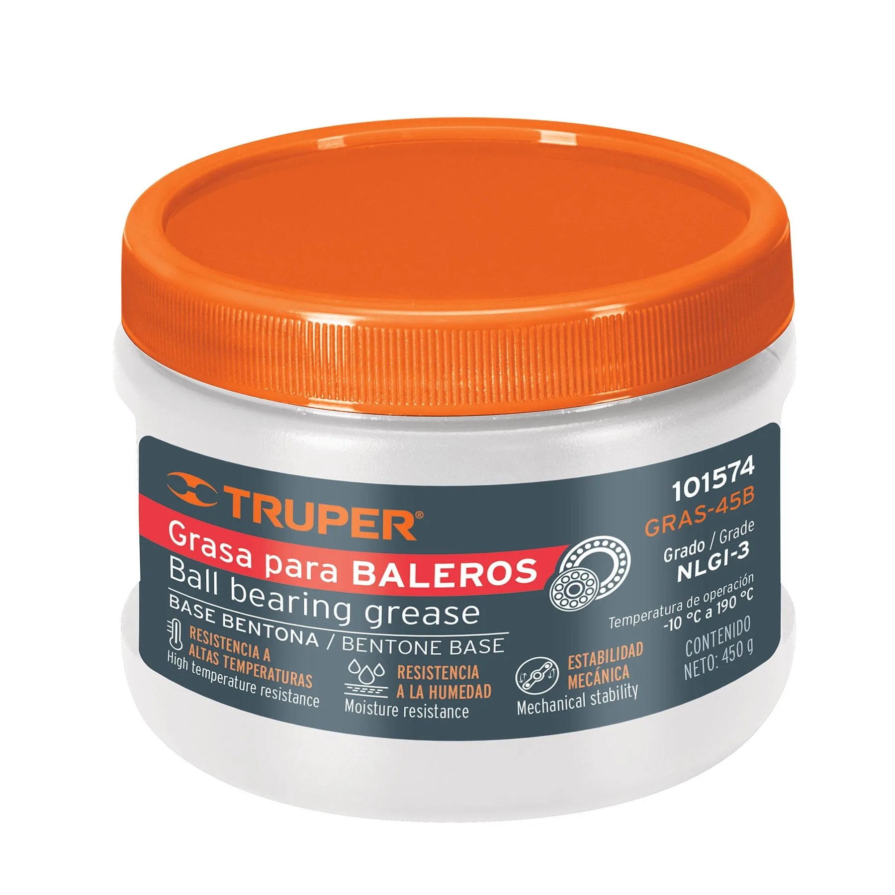 Grasa automotriz, base bentona, 450 g, Truper, Foto 1 Tienda en línea de herramientas Truper