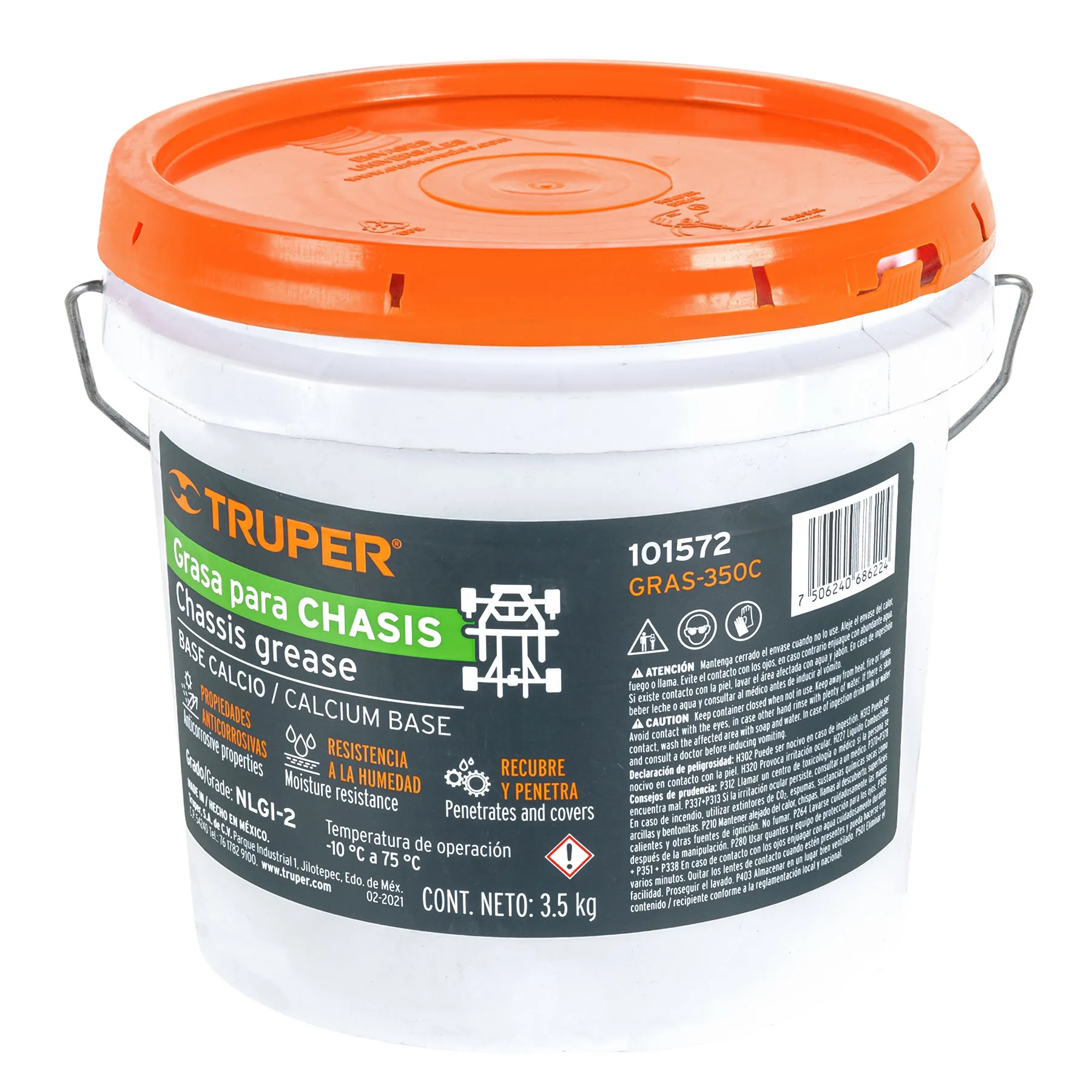 Grasa lubricante para chasis, base calcio, 3.5 kg, Truper GRAS-350C, Foto 3 Tienda en línea de herramientas Truper