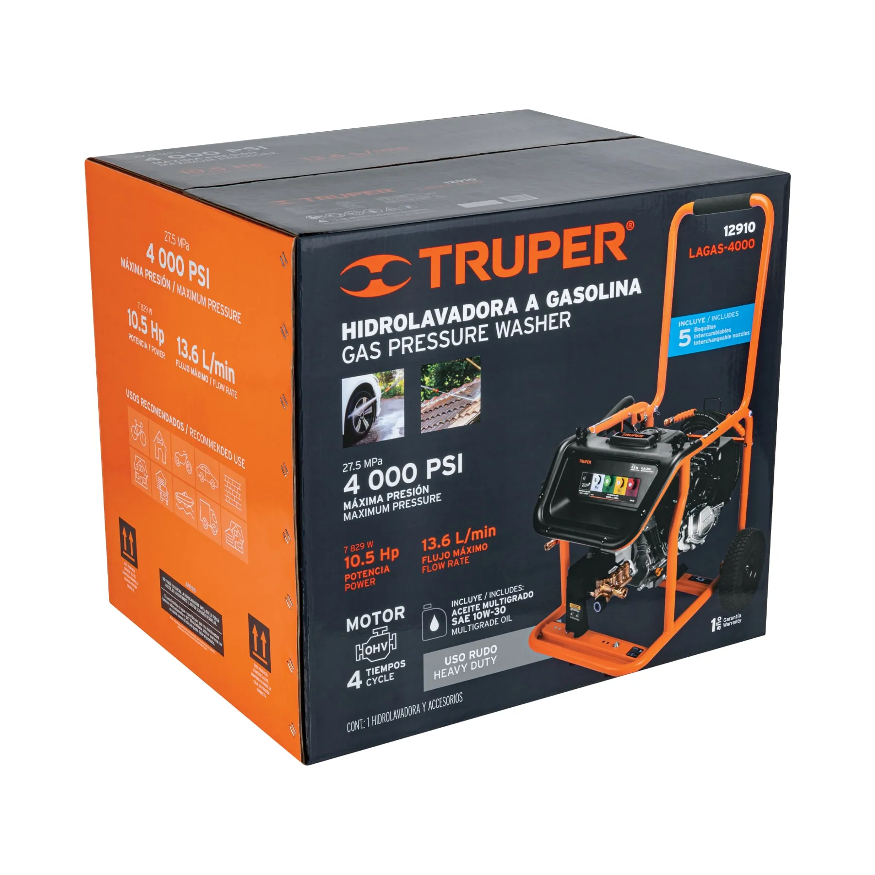 Hidrolavadora con motor a gasolina, 4000 PSI, Truper LAGAS-4000, Foto 4 Tienda en línea de herramientas Truper
