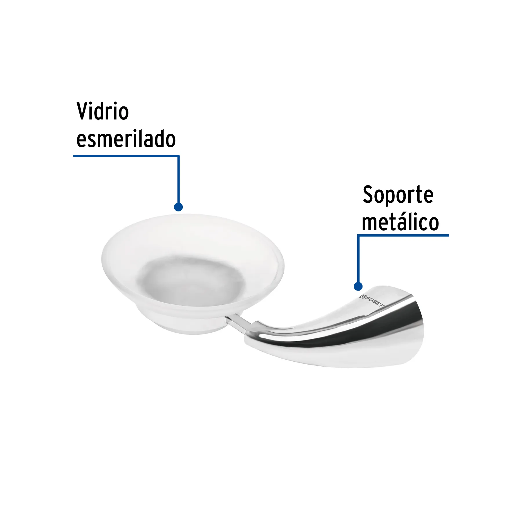 Jabonera metálica con plato de vidrio, Foset Aero AEA-74, Foto 2 Tienda en línea de herramientas Truper