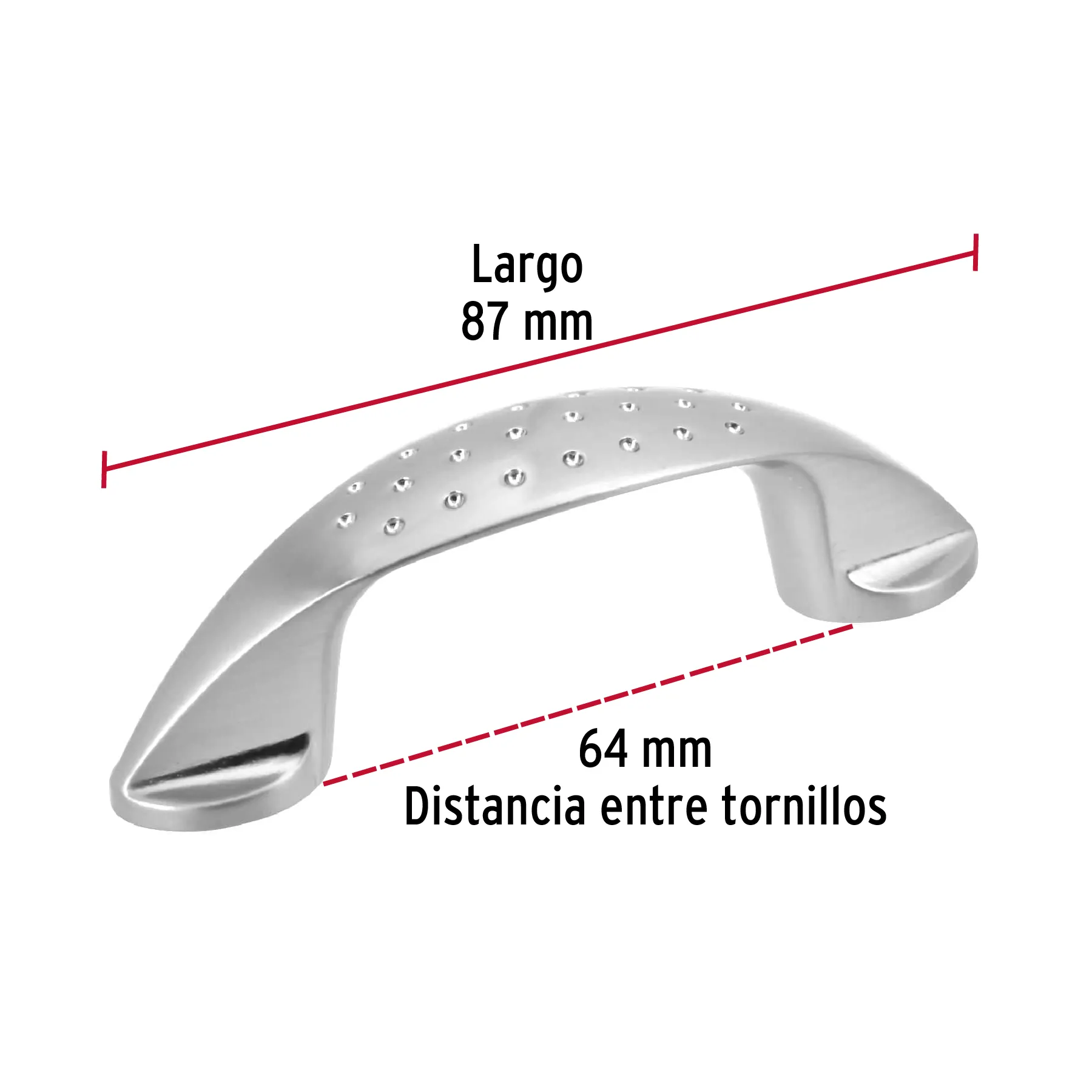 Jaladera de 64mm, línea Elipse, níquel, HERMEX JAL-1211, Foto 3 Tienda en línea de herramientas Truper