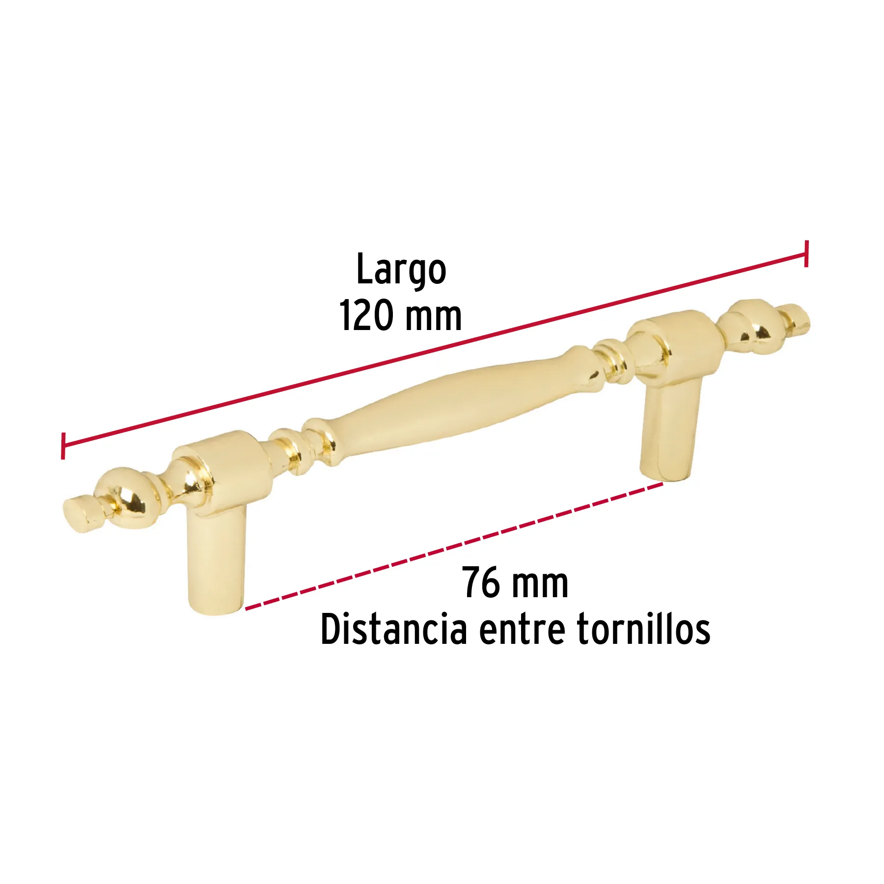 Jaladera metálica de 76mm estilo JAL-0521, Foto 3 Tienda en línea de herramientas Truper