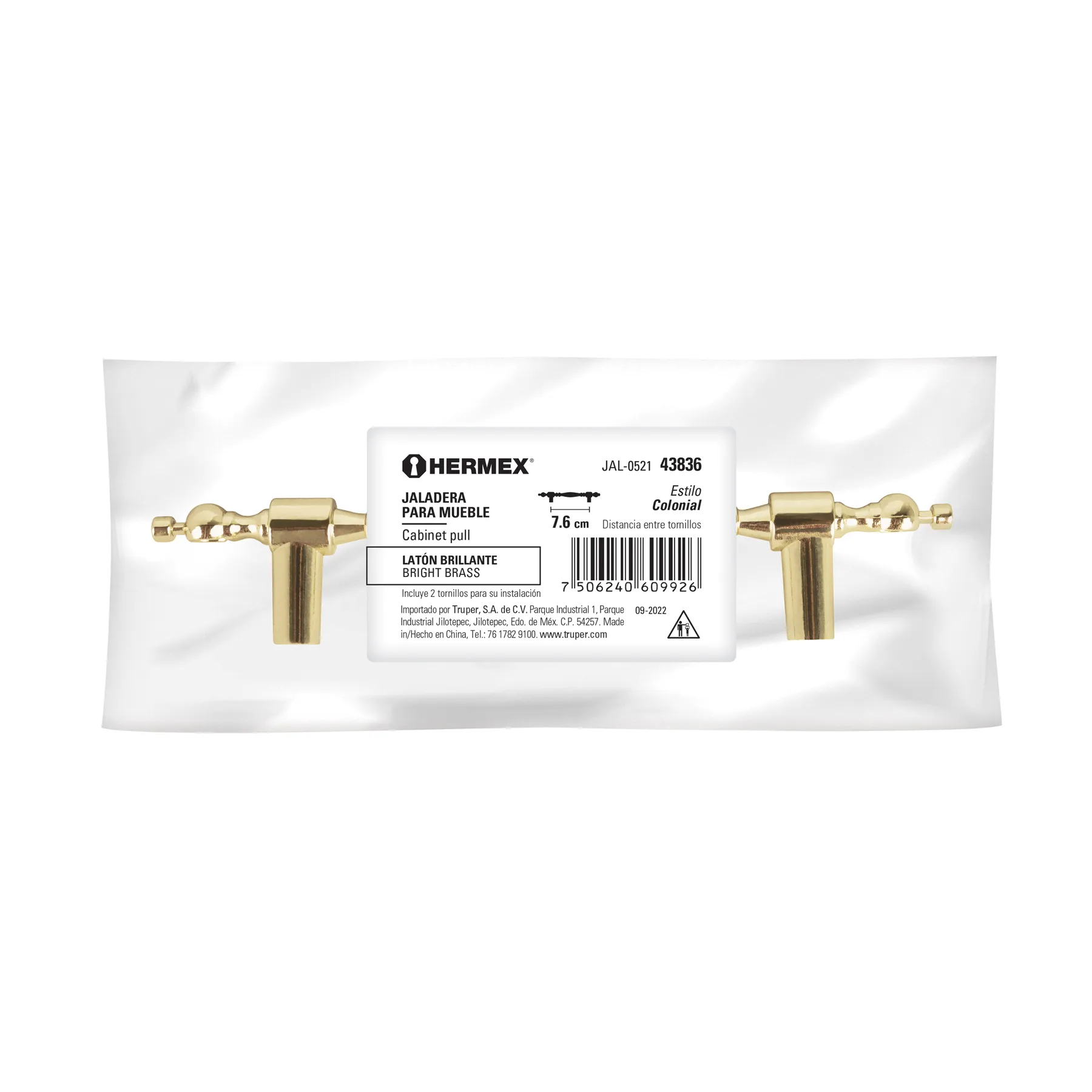 Jaladera metálica de 76mm estilo JAL-0521, Foto 4 Tienda en línea de herramientas Truper