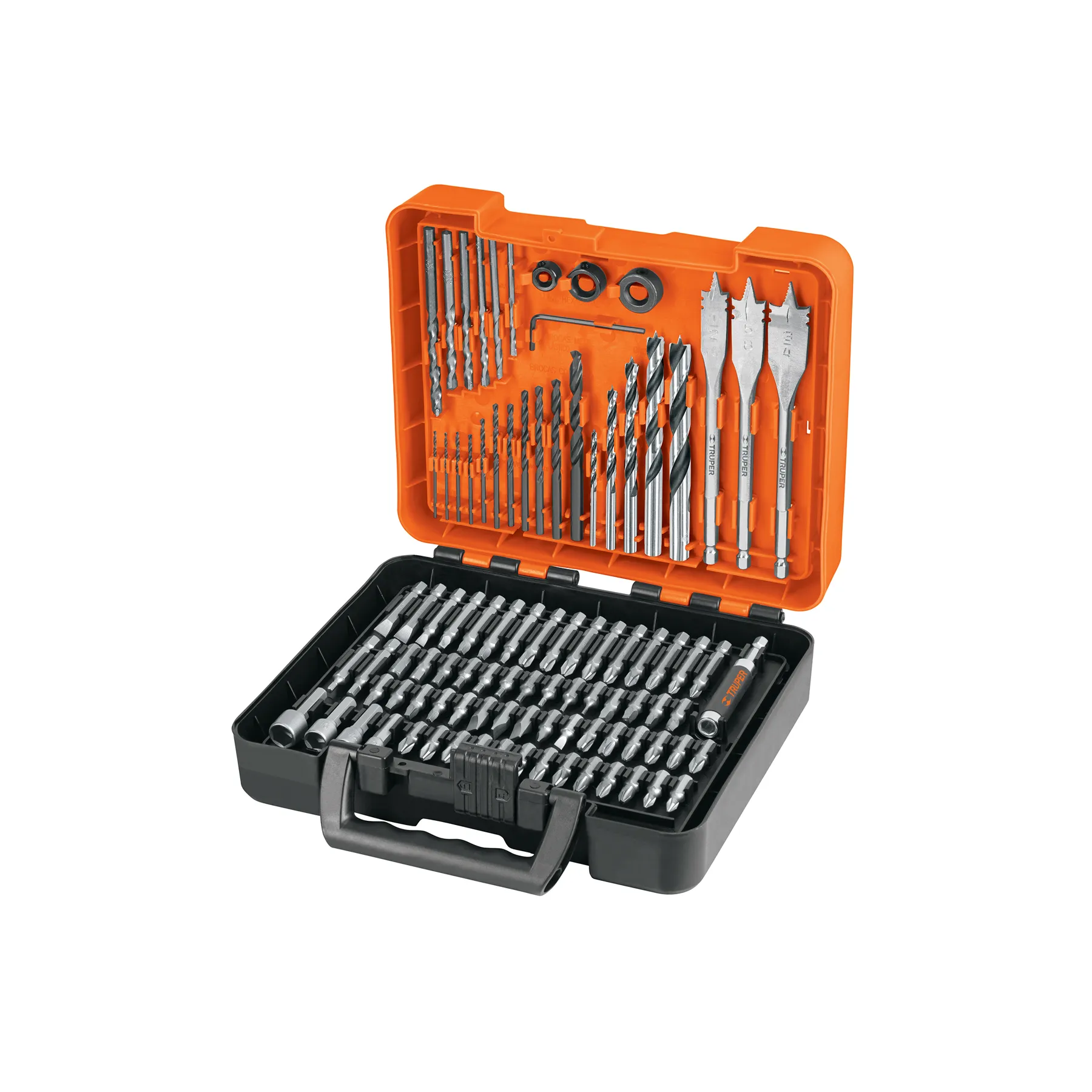 Juego de 100 brocas y puntas en estuche plástico, Truper, Foto 1 Tienda en línea de herramientas Truper