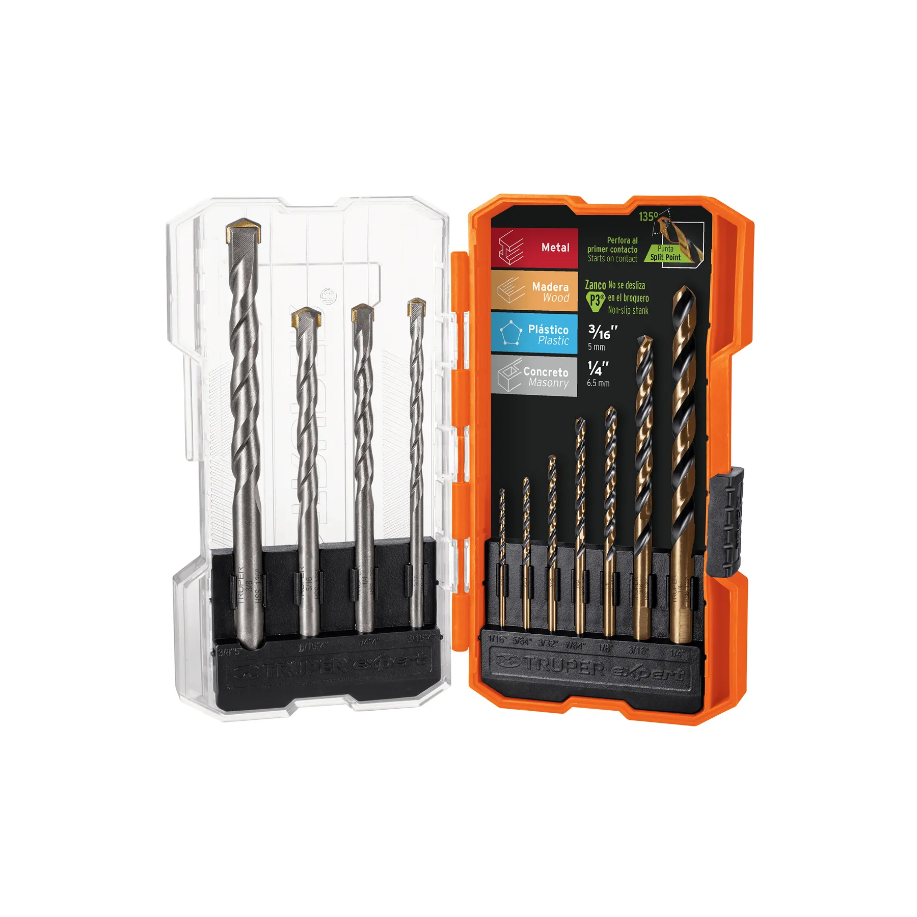 Juego de 11 brocas para metal y concreto en estuche, Truper, Foto 1 Tienda en línea de herramientas Truper