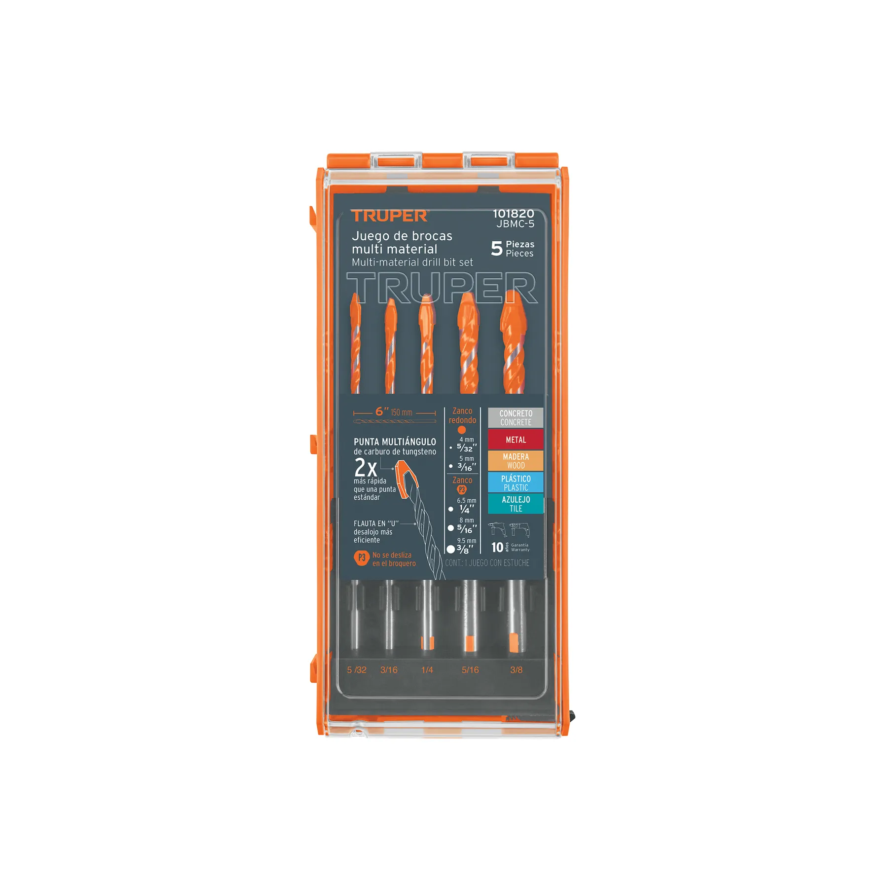 Juego de 5 brocas multimaterial, Truper, Foto 1 Tienda en línea de herramientas Truper