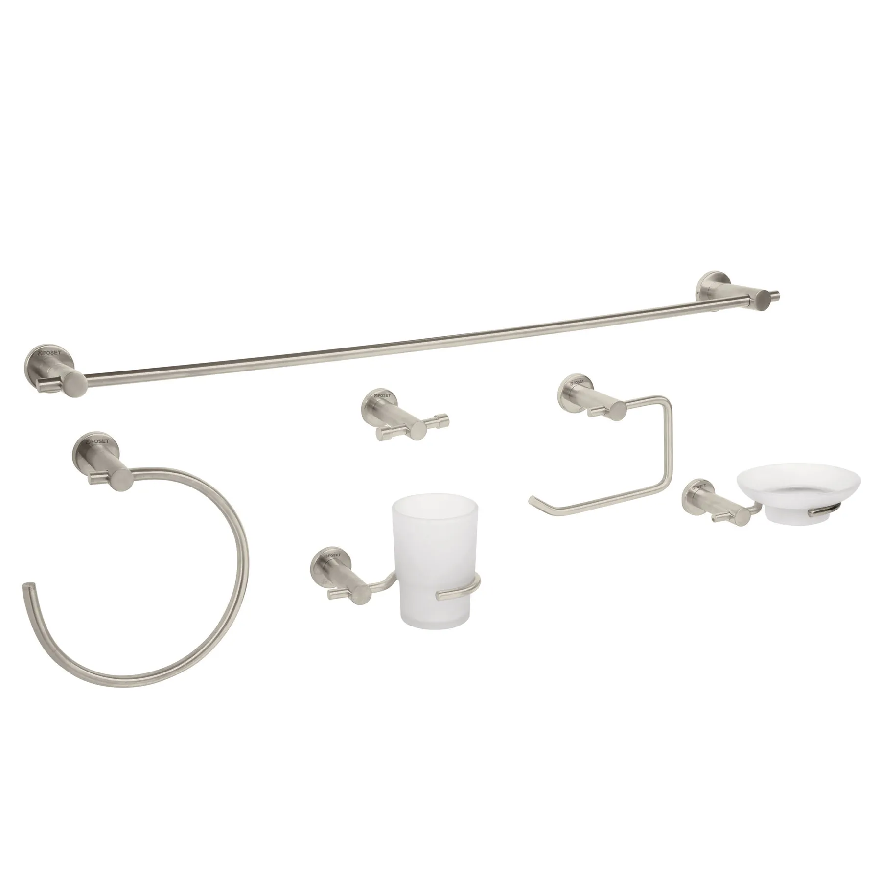 Juego de 6 accesorios para baño acabado satín, Foset Element Juego de 6 accesorios para baño acabado satín, Foset Element, Foto 1 Tienda en línea de herramientas Truper