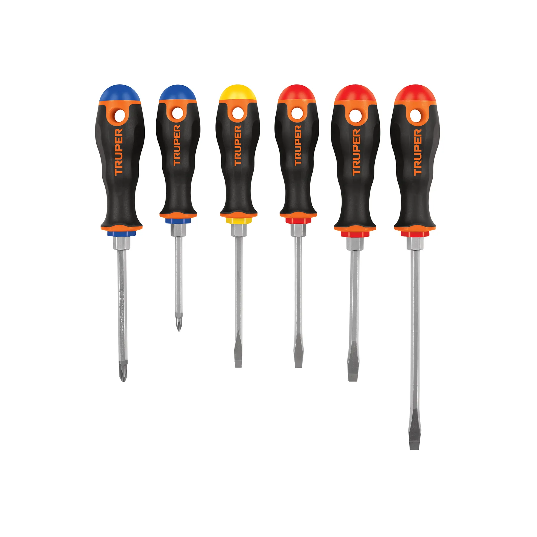 Juego de 6 desarmadores mango Comfort Grip, Truper Juego de 6 desarmadores mango Comfort Grip, Truper, Foto 1 Tienda en línea de herramientas Truper