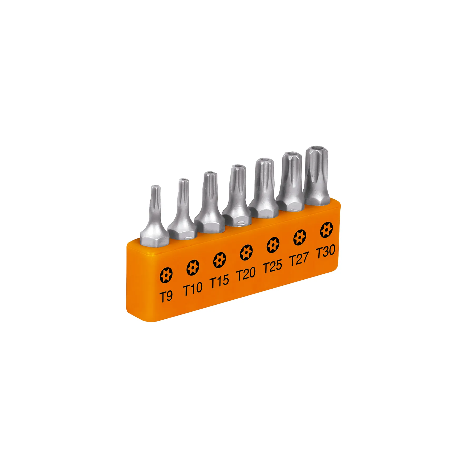 Juego de 7 puntas torx combinadas c/seguro largo 1