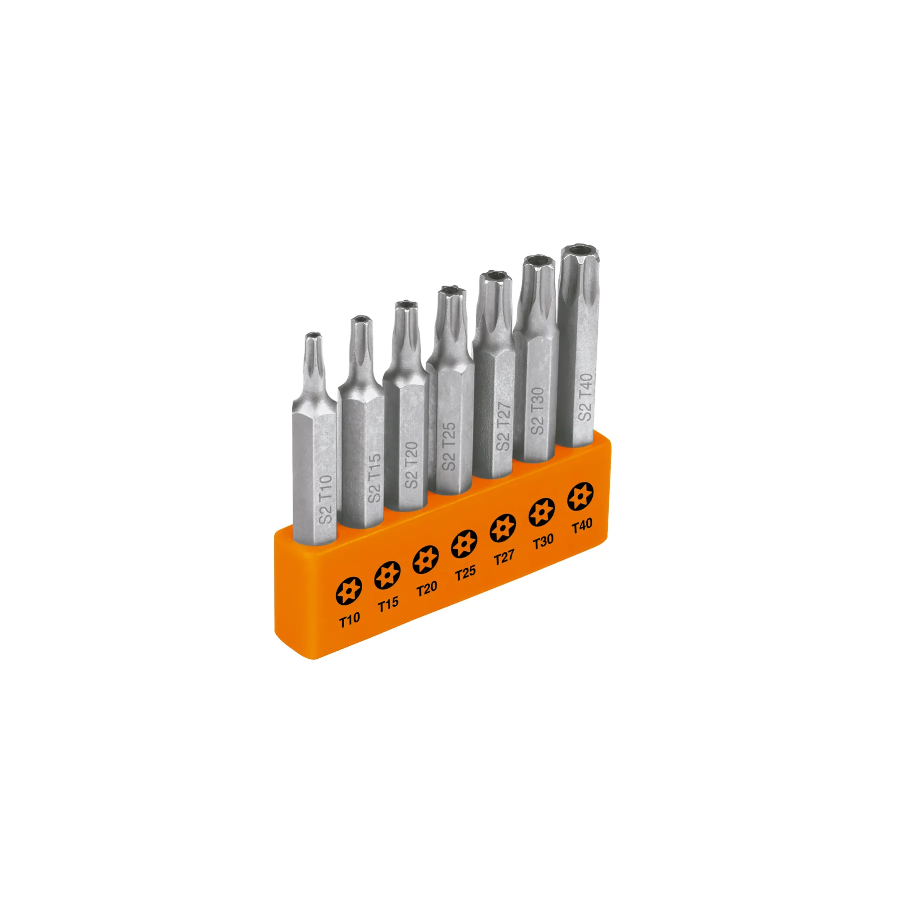 Juego de 7 puntas torx combinadas c/seguro largo 2