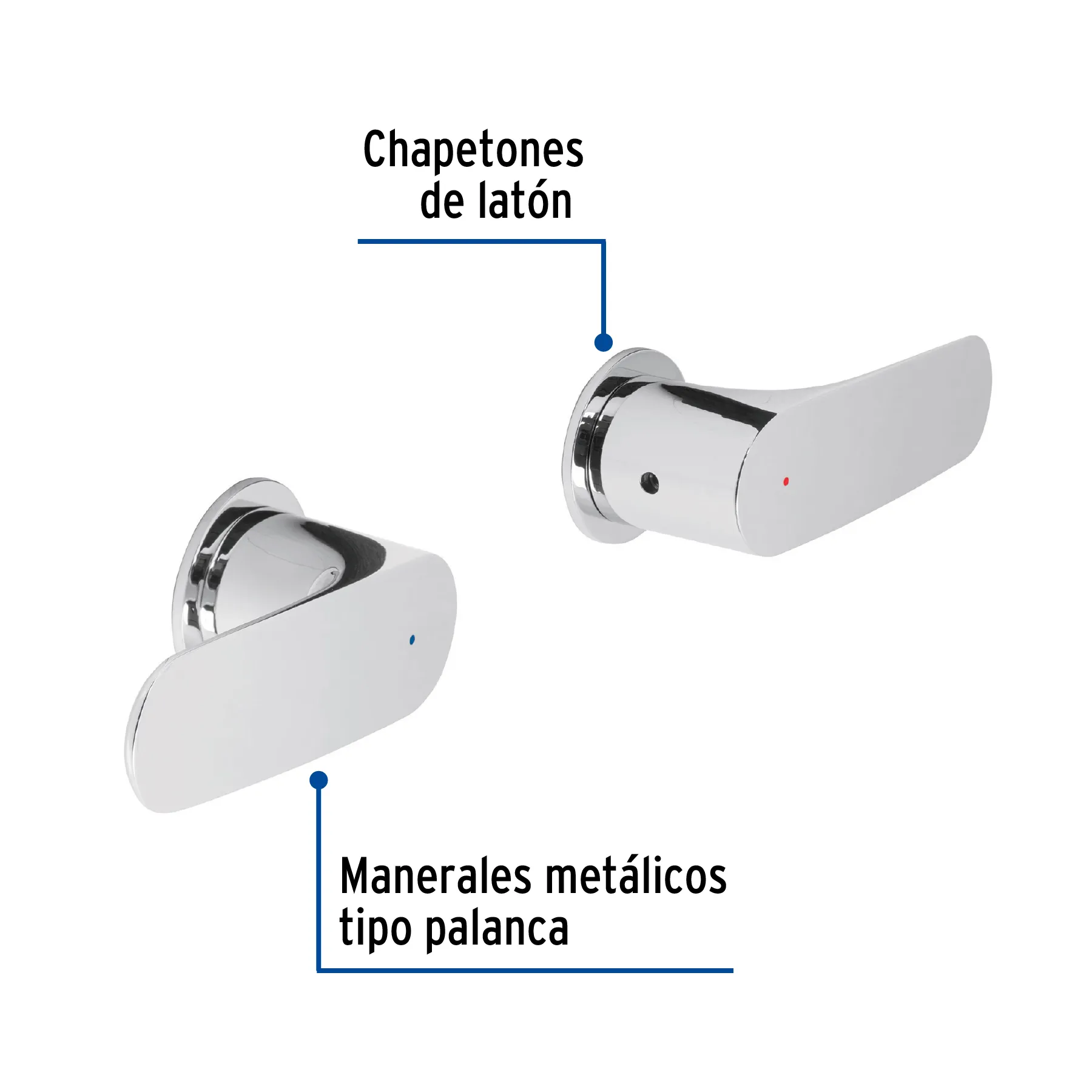 Juego de manerales de palanca para regadera, cromo, Riviera RIM-61, Foto 2 Tienda en línea de herramientas Truper