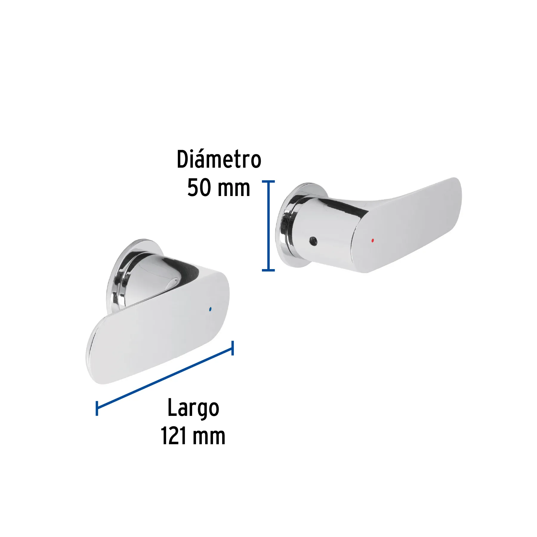 Juego de manerales de palanca para regadera, cromo, Riviera RIM-61, Foto 3 Tienda en línea de herramientas Truper