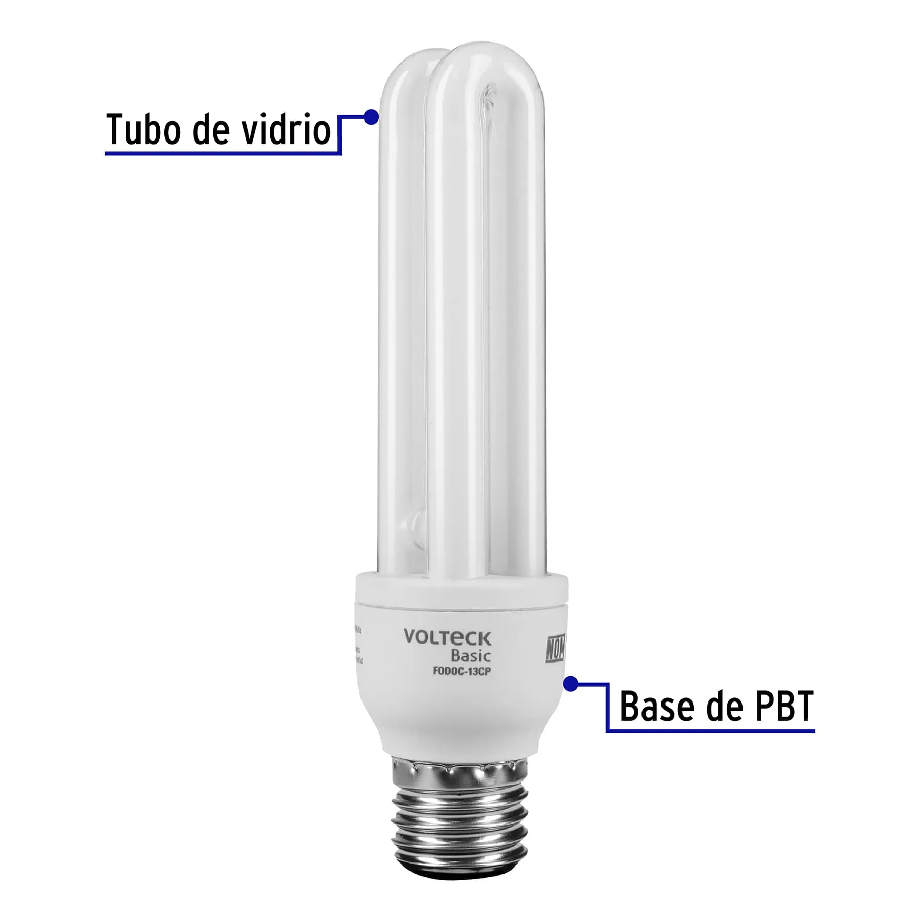 Lámpara doble T4 13 W luz cálida en caja, Volteck FODOC-13CP, Foto 2 Tienda en línea de herramientas Truper