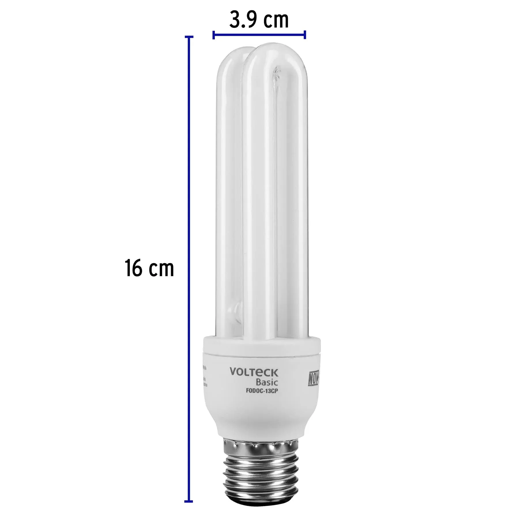 Lámpara doble T4 13 W luz cálida en caja, Volteck FODOC-13CP, Foto 3 Tienda en línea de herramientas Truper