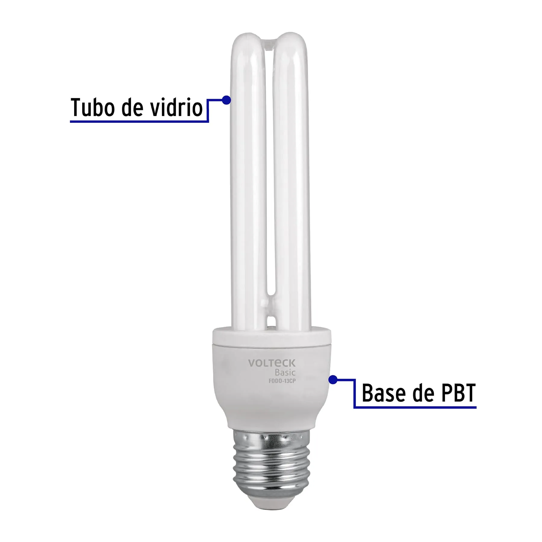 Lámpara doble T4 13 W luz de día en caja, Volteck FODO-13CP, Foto 2 Tienda en línea de herramientas Truper