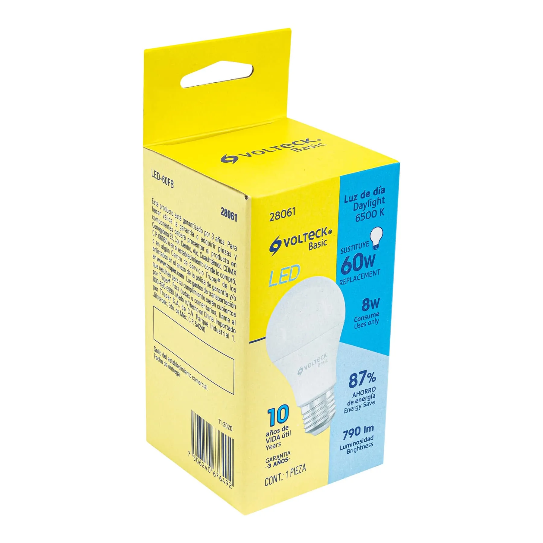 Lámpara LED A19 8 W (equiv. 60 W), luz de día, caja, Basic LED-60FB, Foto 4 Tienda en línea de herramientas Truper