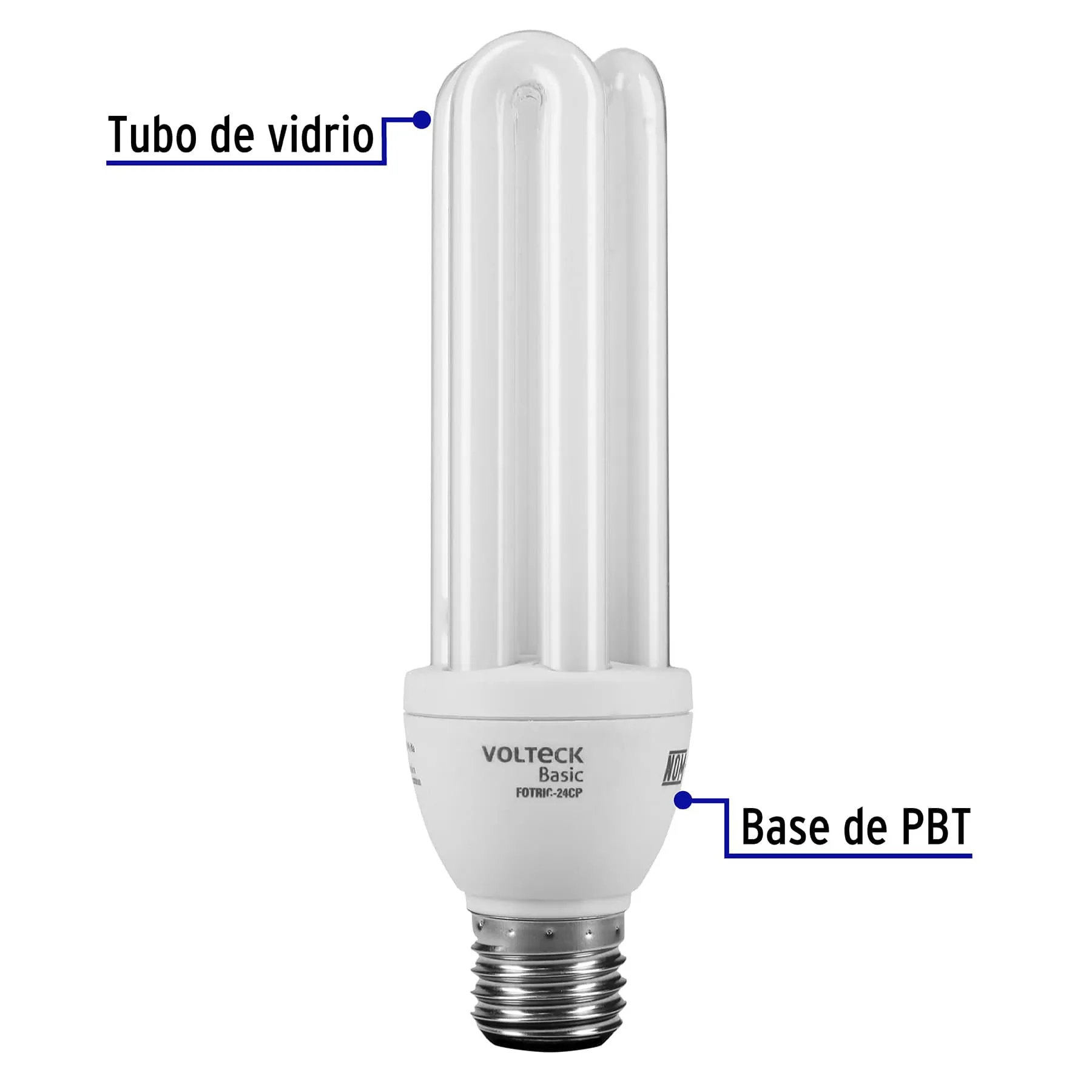 Lámpara triple T4 24 W luz cálida en caja, Volteck FOTRIC-24CP, Foto 2 Tienda en línea de herramientas Truper