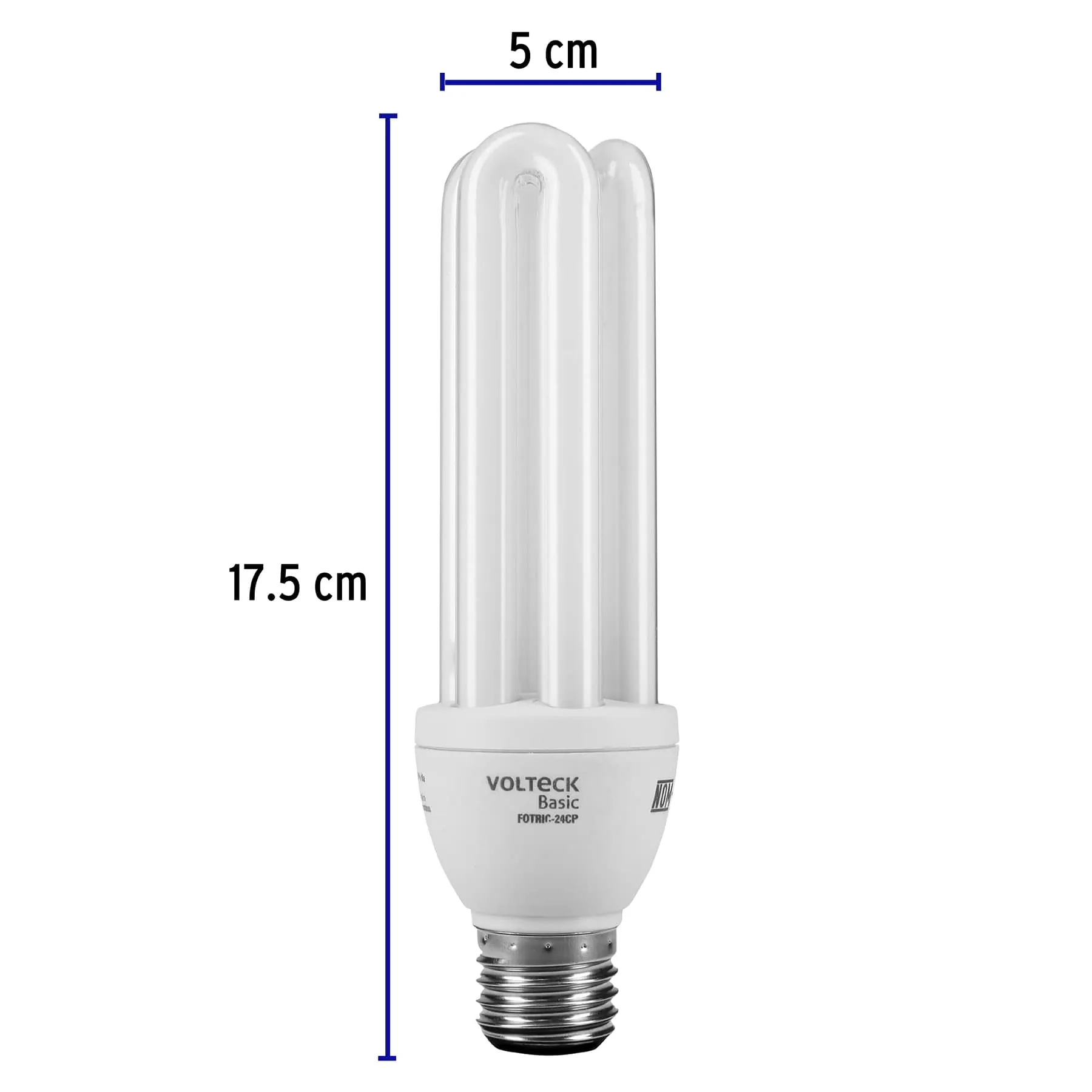 Lámpara triple T4 24 W luz cálida en caja, Volteck FOTRIC-24CP, Foto 3 Tienda en línea de herramientas Truper