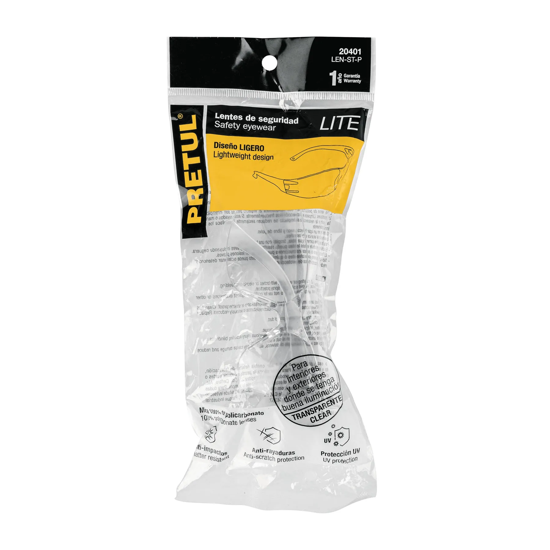 Lentes de seguridad transparentes, Pretul Lite LEN-ST-P, Foto 3 Tienda en línea de herramientas Truper