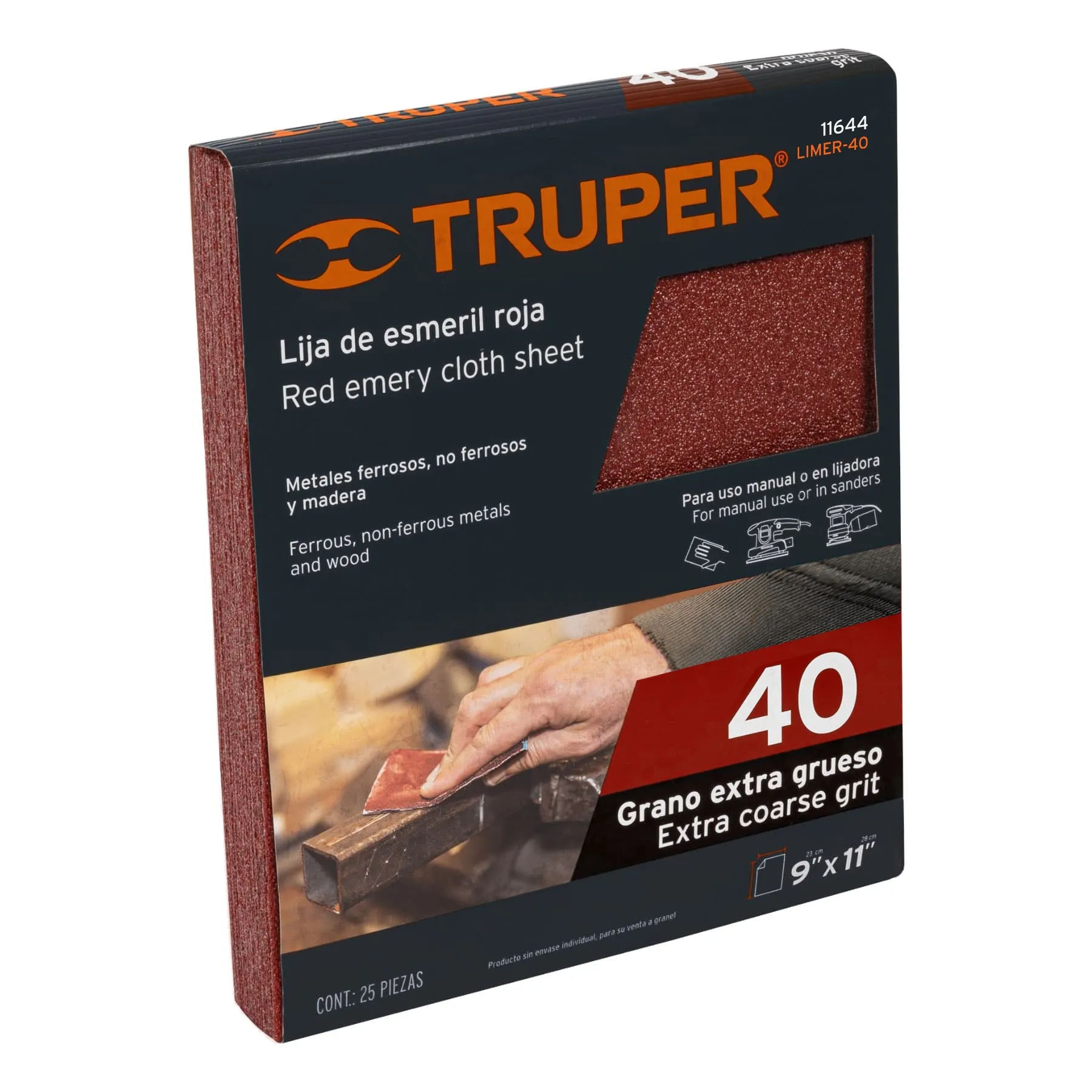 Lija 3M Green Corps 246U - Grano 80, Óxido De Aluminio, 2-2/3" X 9" | Hoja Abrasiva Para Madera Y Metal