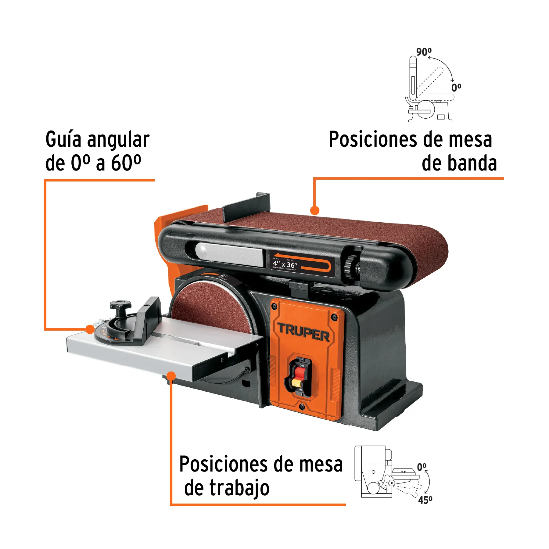 Lijadora de banda y disco 4 x 6 PUL-4X6T, Foto 2 Tienda en línea de herramientas Truper