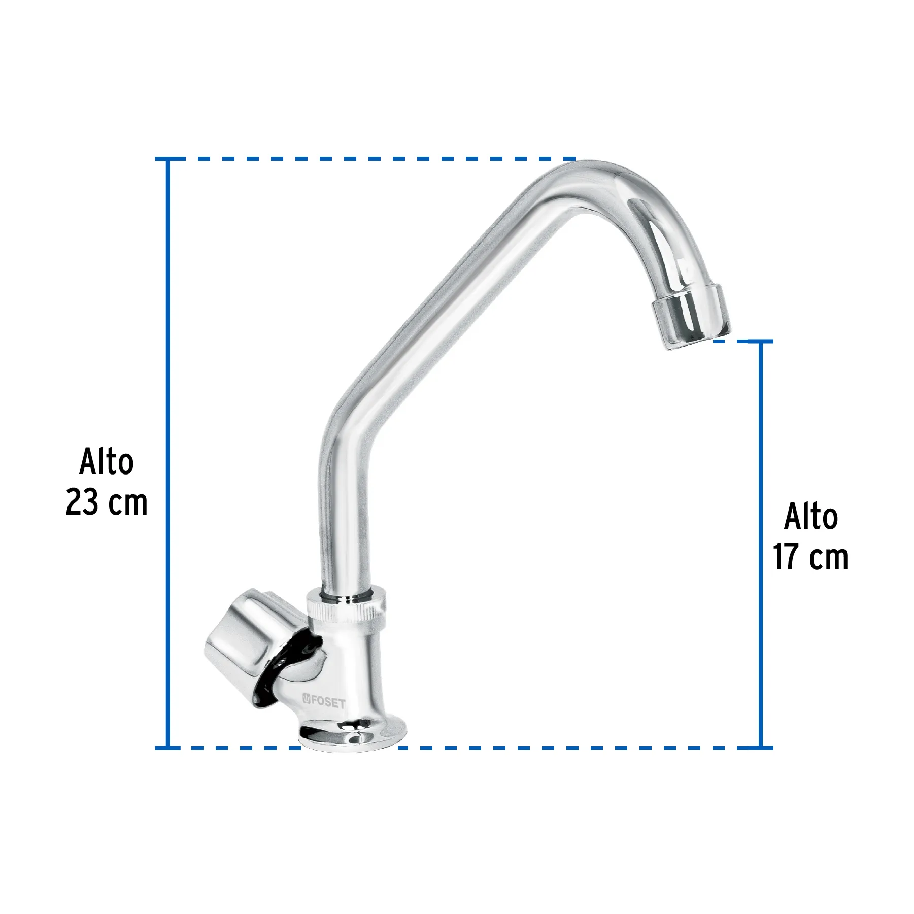 Llave individual fregadero, cuello corto, hexagonal, BASIC F-312, Foto 3 Tienda en línea de herramientas Truper