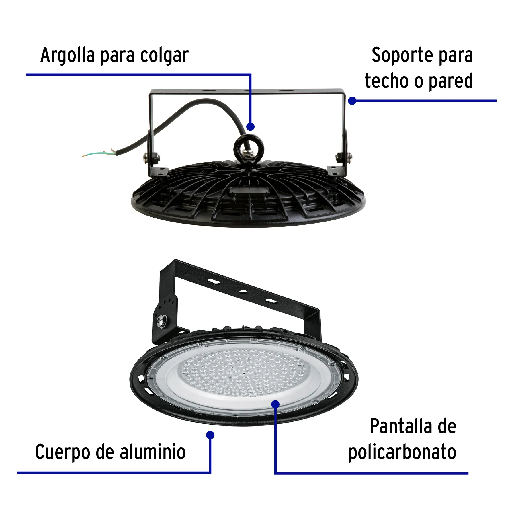 Luminario de LED 100 W High Bay, Volteck HB-100L, Foto 2 Tienda en línea de herramientas Truper