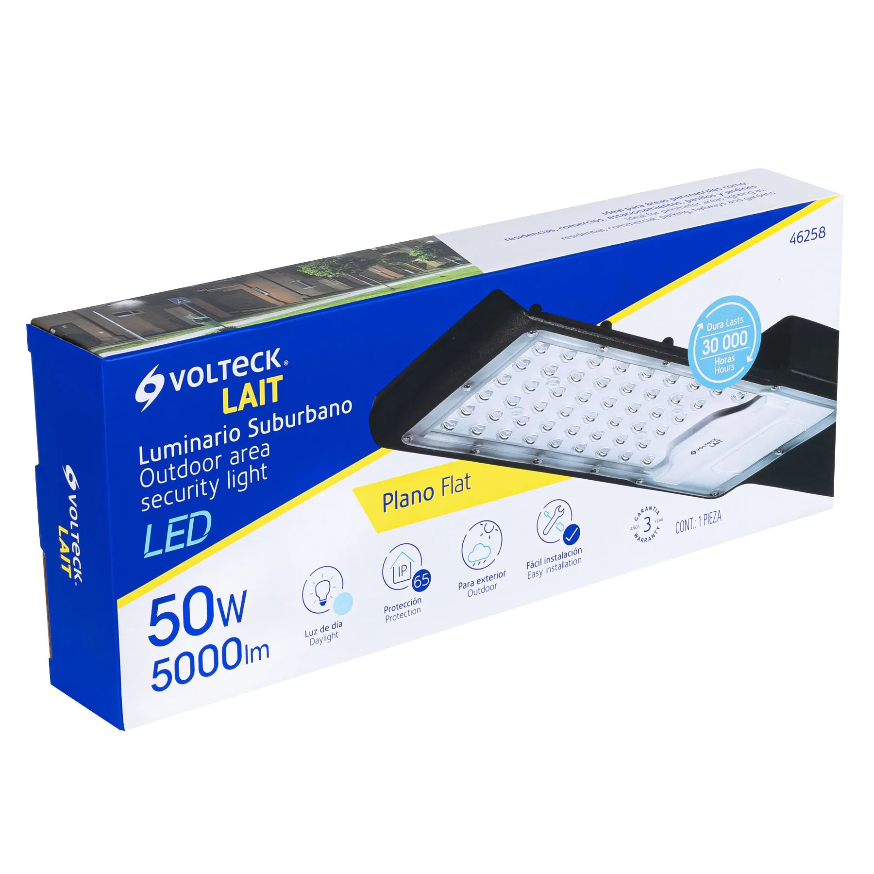 Luminario suburbano plano de LED 50 W alta intensidad SUB-840L, Foto 4 Tienda en línea de herramientas Truper
