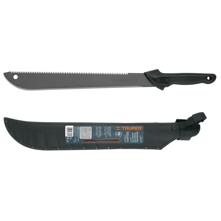 Machete doble filo 18 cacha inyectada con funda Truper, Foto 1 Tienda en línea de herramientas Truper