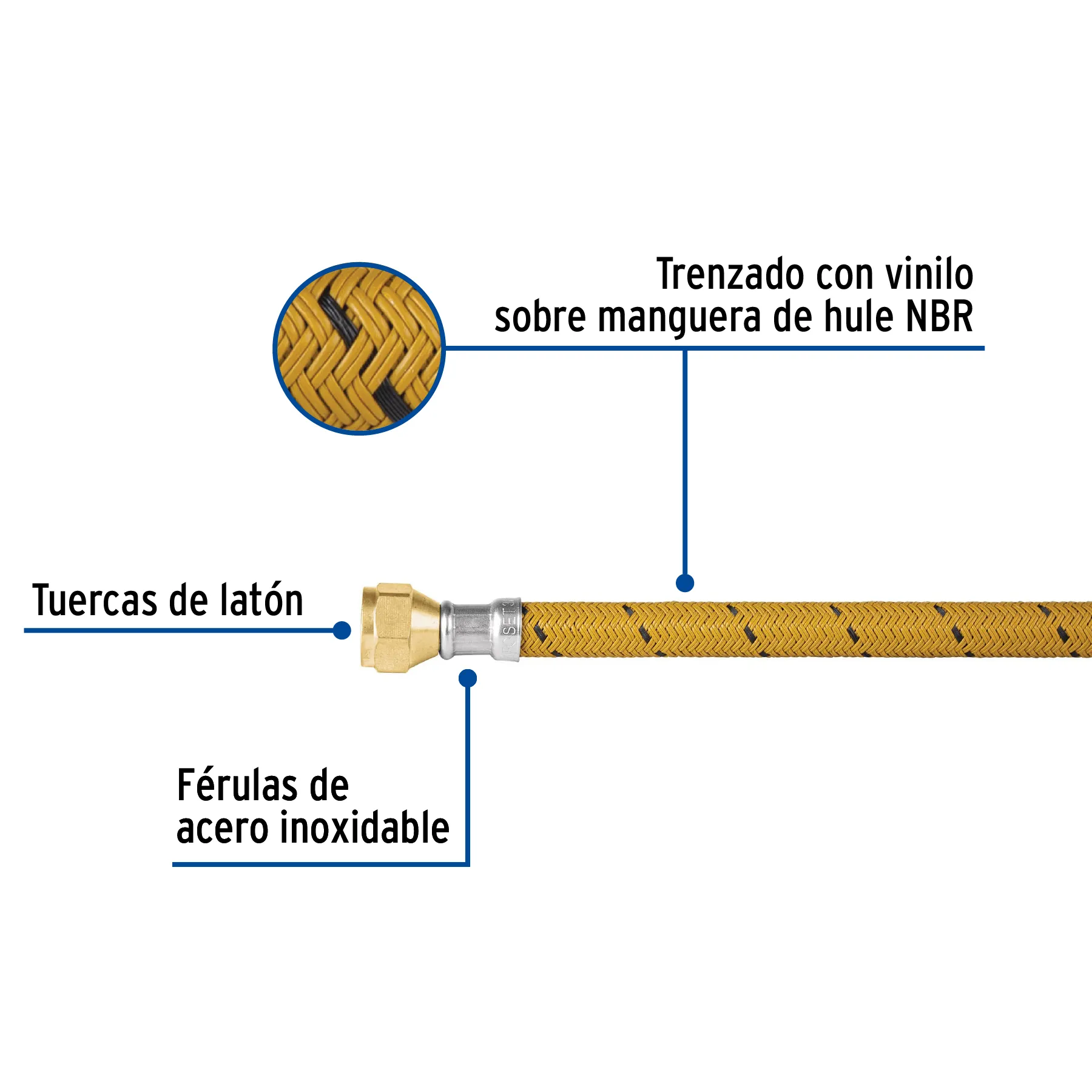 Manguera para gas, vinilo, 3/8 FGA-06V, Foto 2 Tienda en línea de herramientas Truper