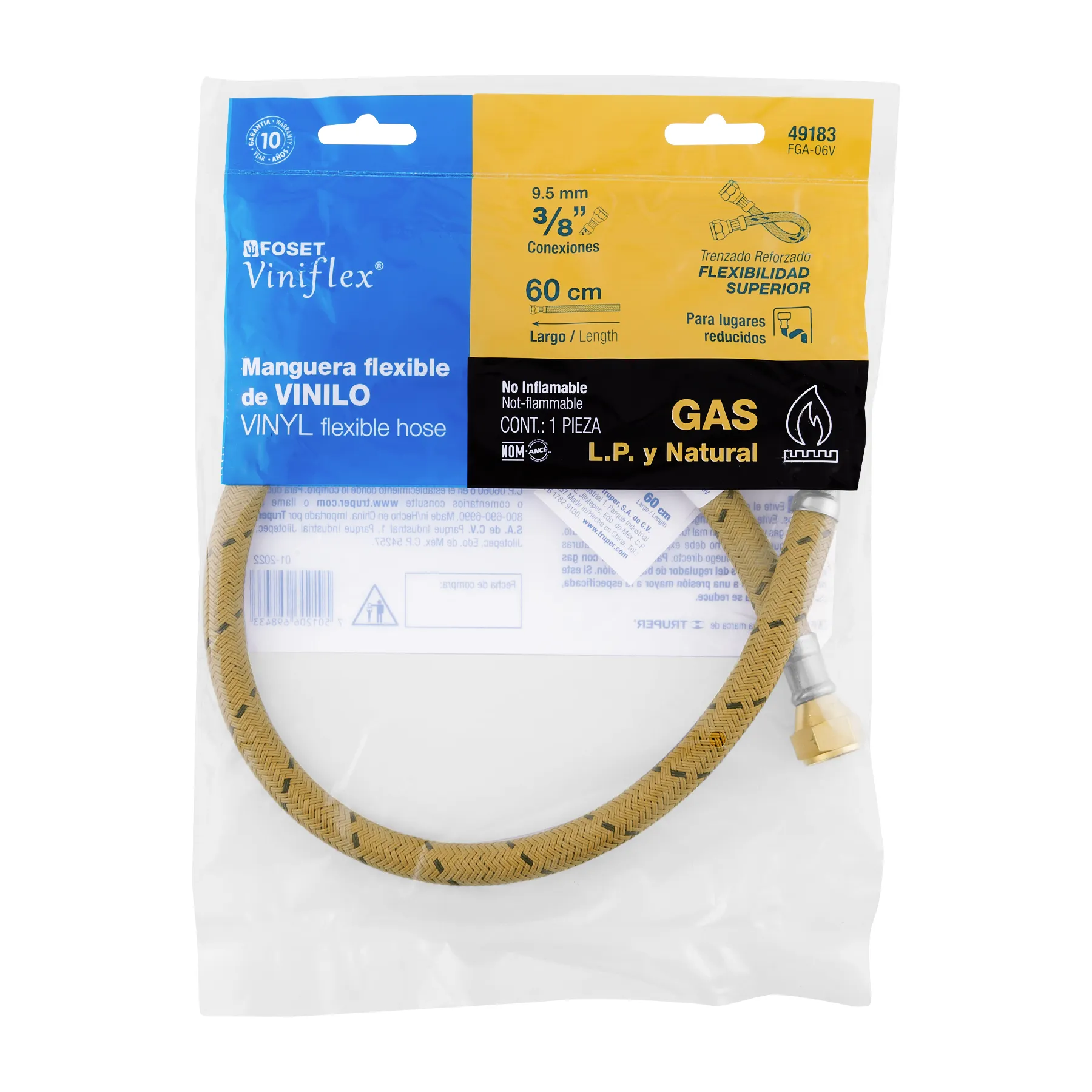 Manguera para gas, vinilo, 3/8 FGA-06V, Foto 4 Tienda en línea de herramientas Truper