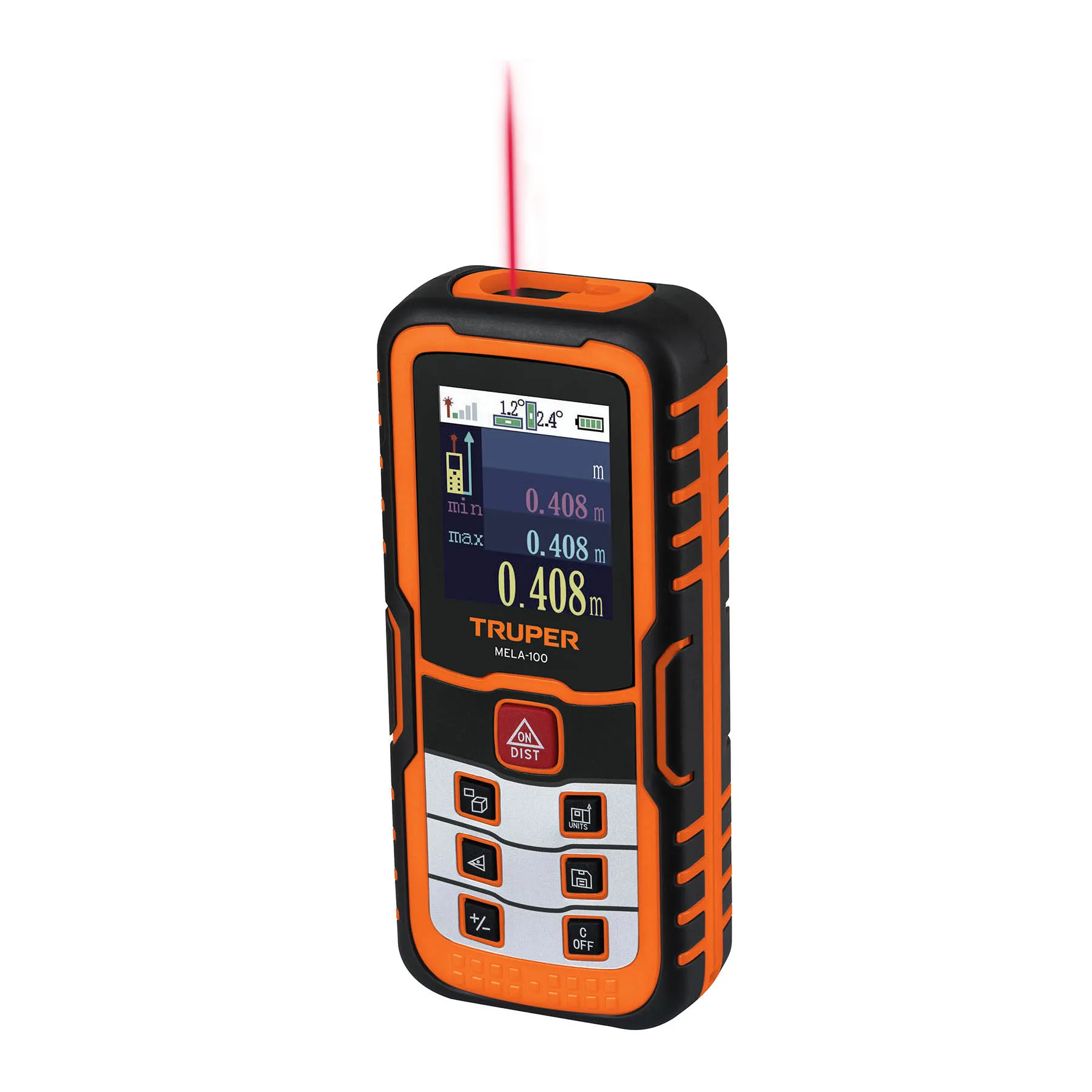 Medidor láser de distancia de 0.05 m a 100 m, Truper Medidor láser de distancia de 0.05 m a 100 m, Truper, Foto 1 Tienda en línea de herramientas Truper