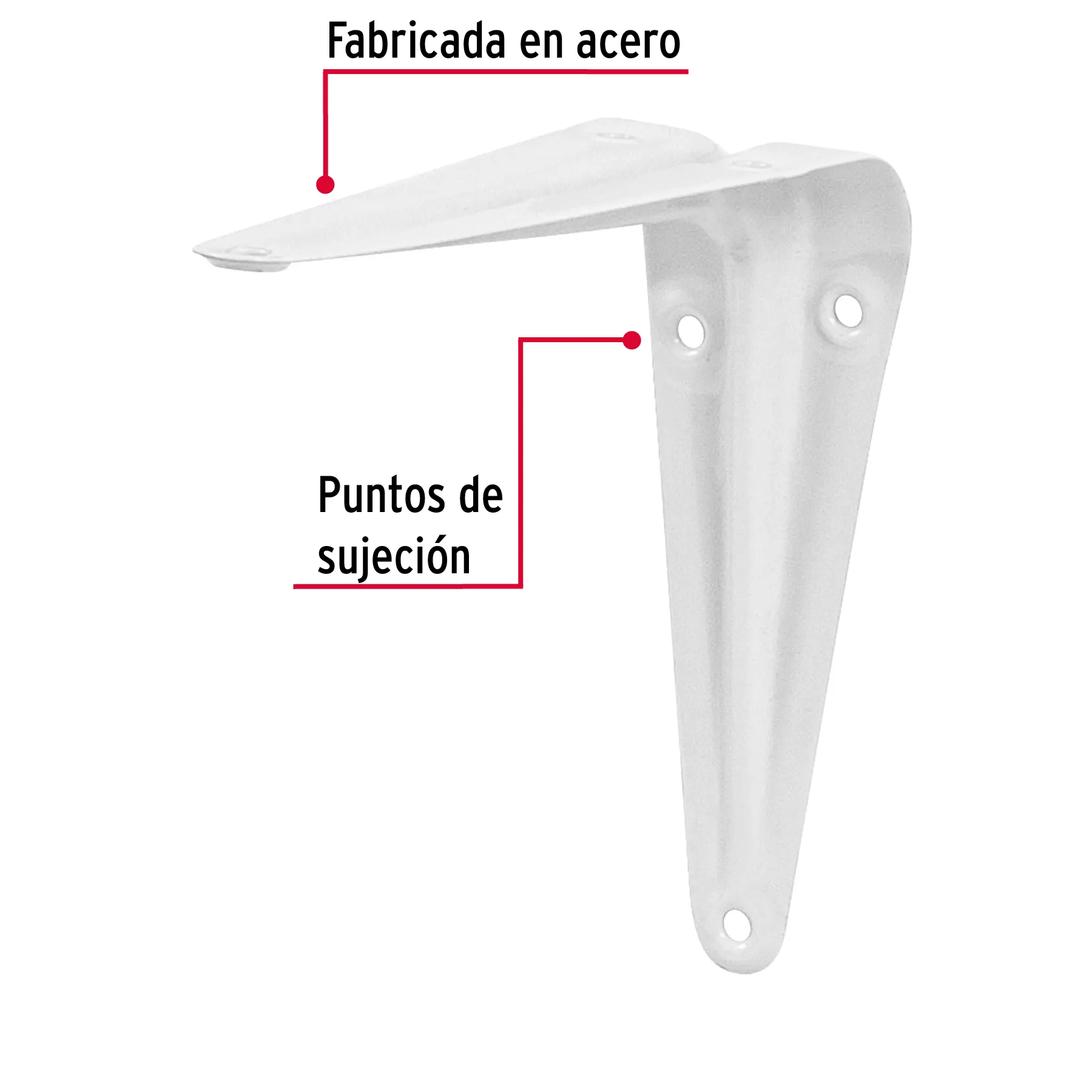 Ménsula de acero blanca 4 x 5 ME-5B, Foto 2 Tienda en línea de herramientas Truper