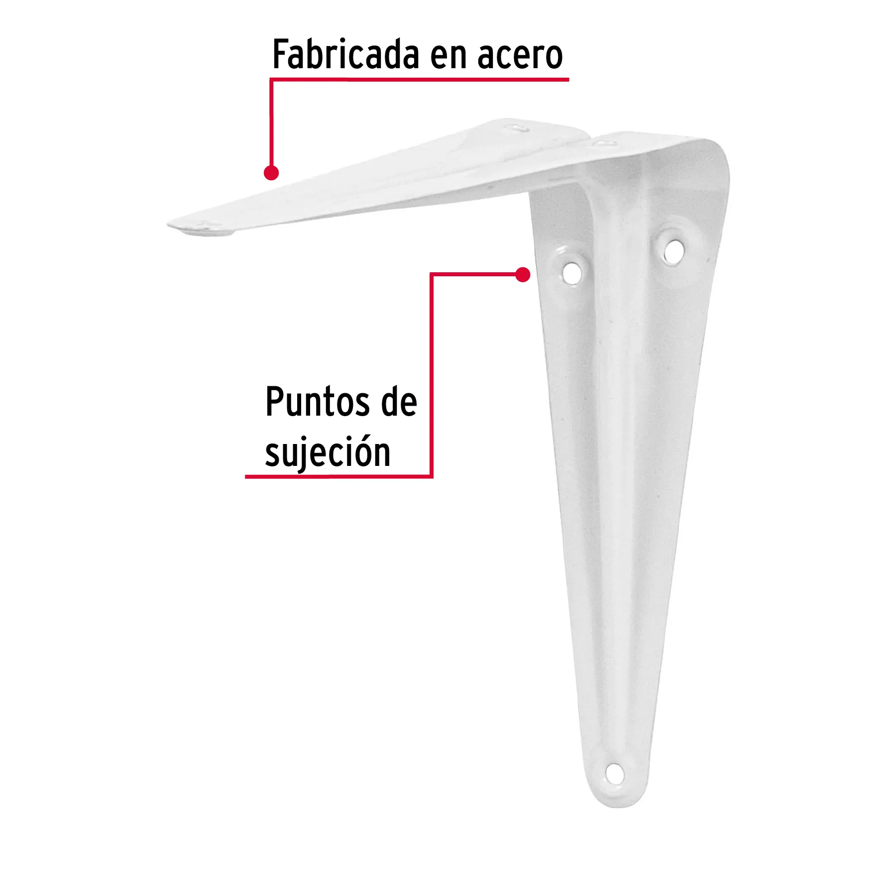 Ménsula de acero blanca 5 x 6 ME-6B, Foto 2 Tienda en línea de herramientas Truper