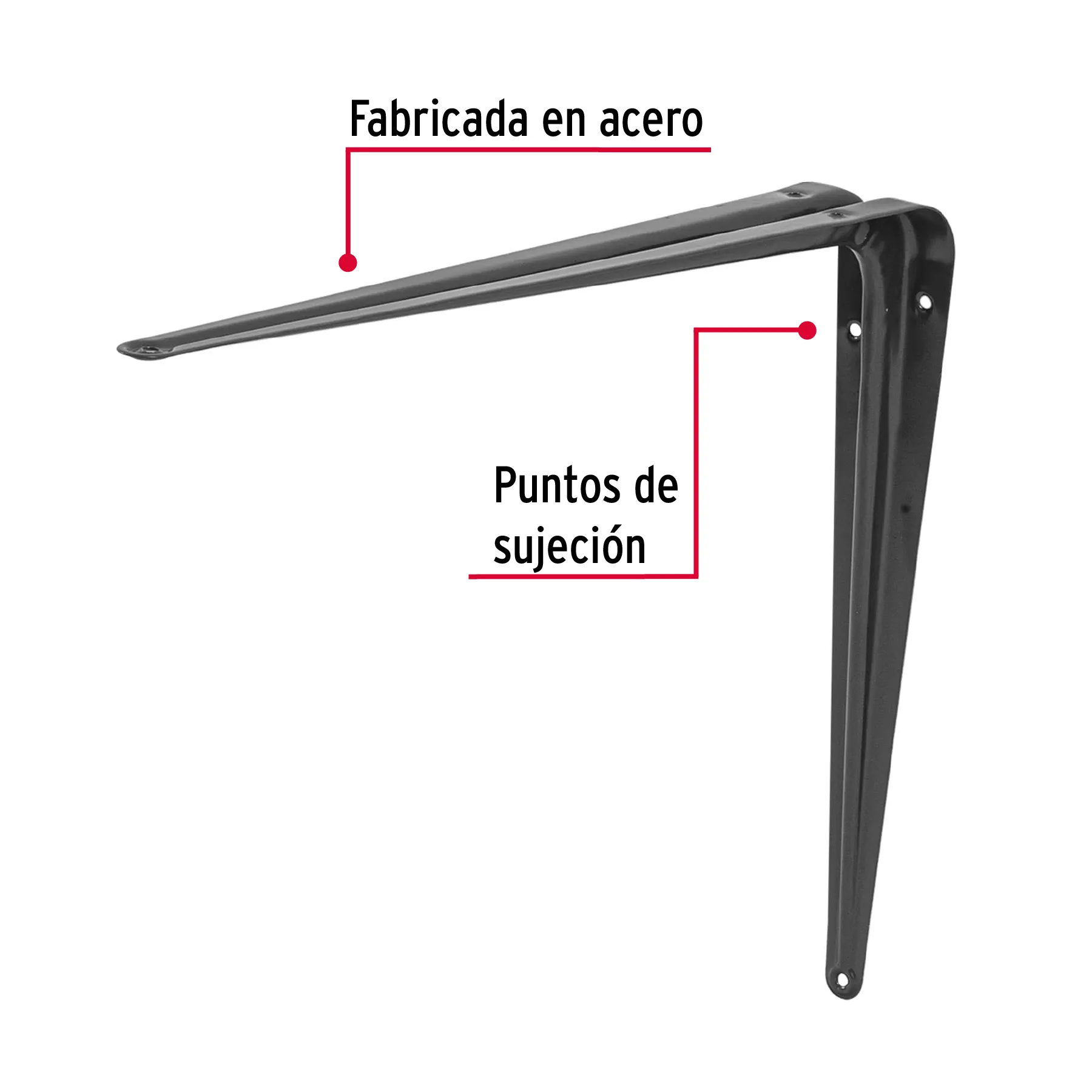 Ménsula de acero gris 12 x 14 ME-14G, Foto 2 Tienda en línea de herramientas Truper