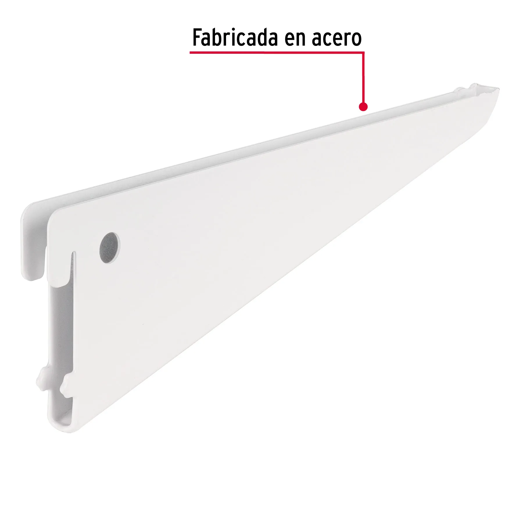 Ménsula plana blanca para cremallera doble, 22cm, Fiero SOMO-8MD, Foto 2 Tienda en línea de herramientas Truper