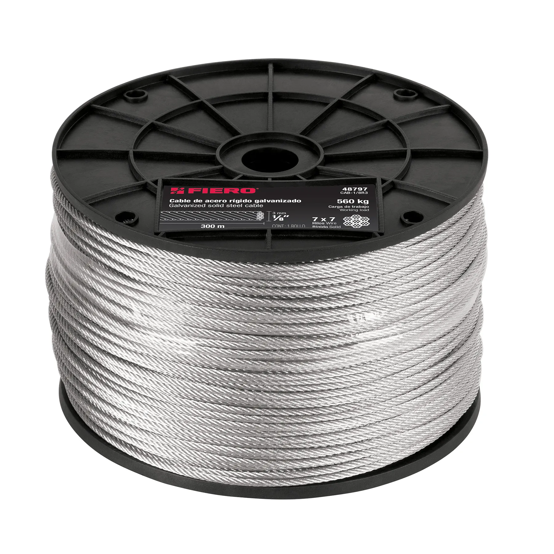 Metro de cable rígido 1/8