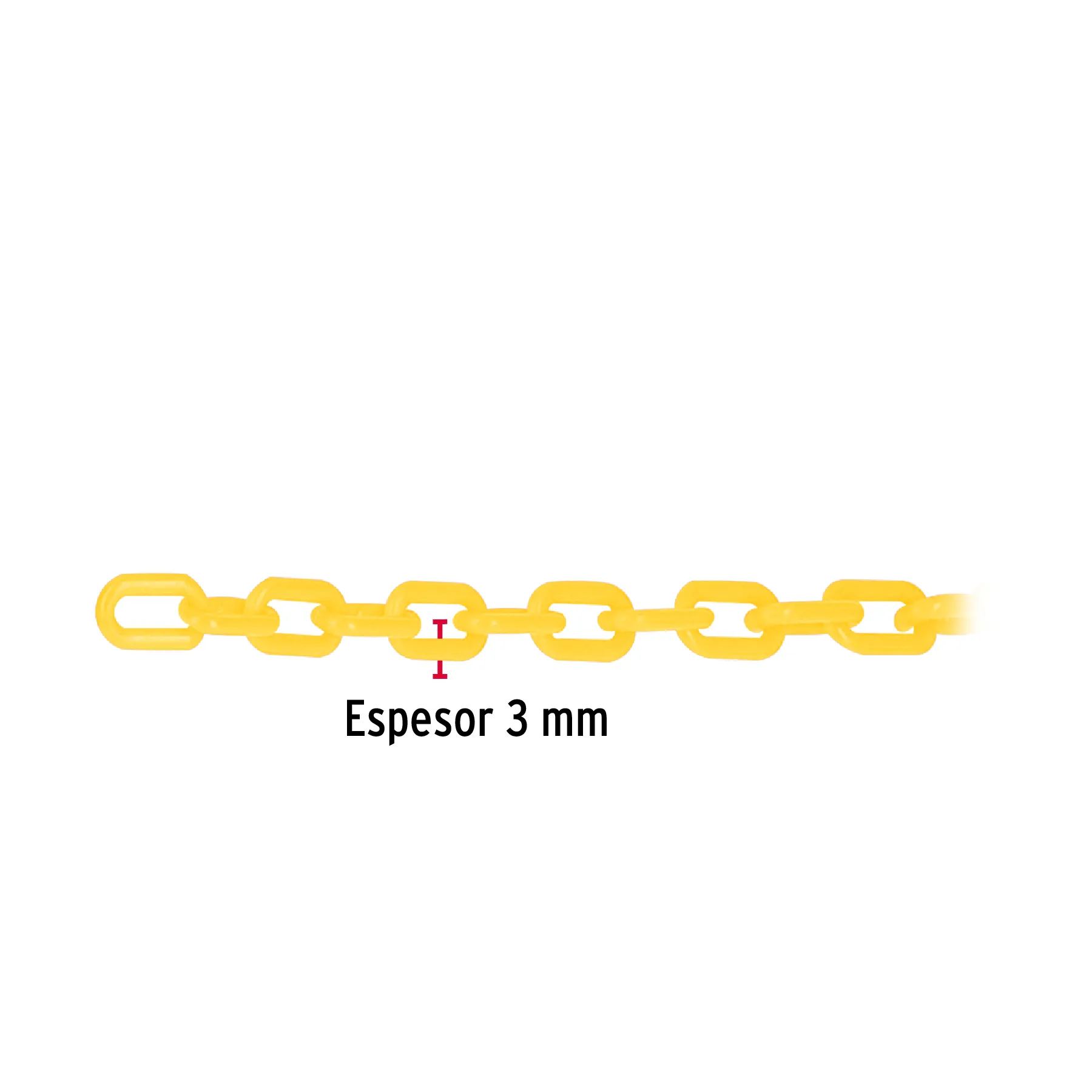 Metro de cadena de 3 mm de plástico amarilla, carrete de 50m CAPL-3M, Foto 3 Tienda en línea de herramientas Truper