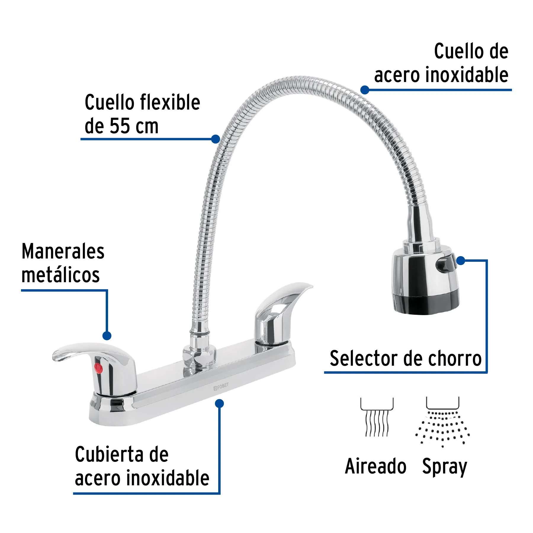 Mezcladora fregadero 8 AQF-88, Foto 2 Tienda en línea de herramientas Truper
